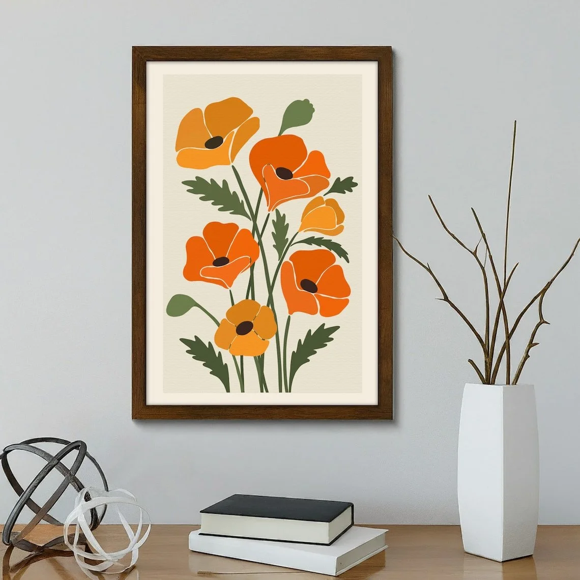 California Poppy Print: A Warm Botanical Accent for Contemporary Interiors
