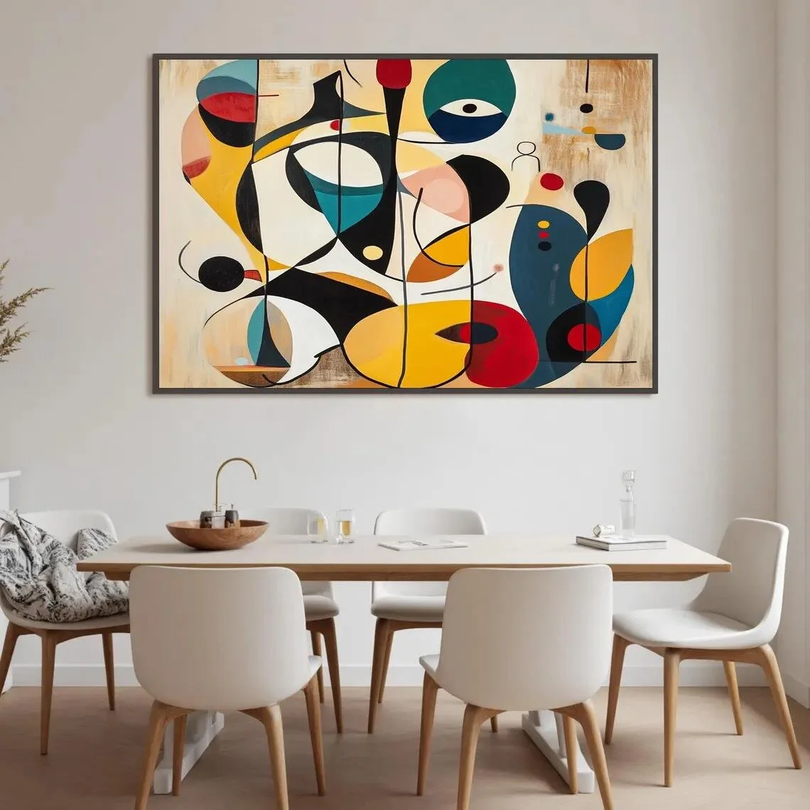 Original Colorful Geometric Abstract Art: A Dynamic Statement for Contemporary Interiors
