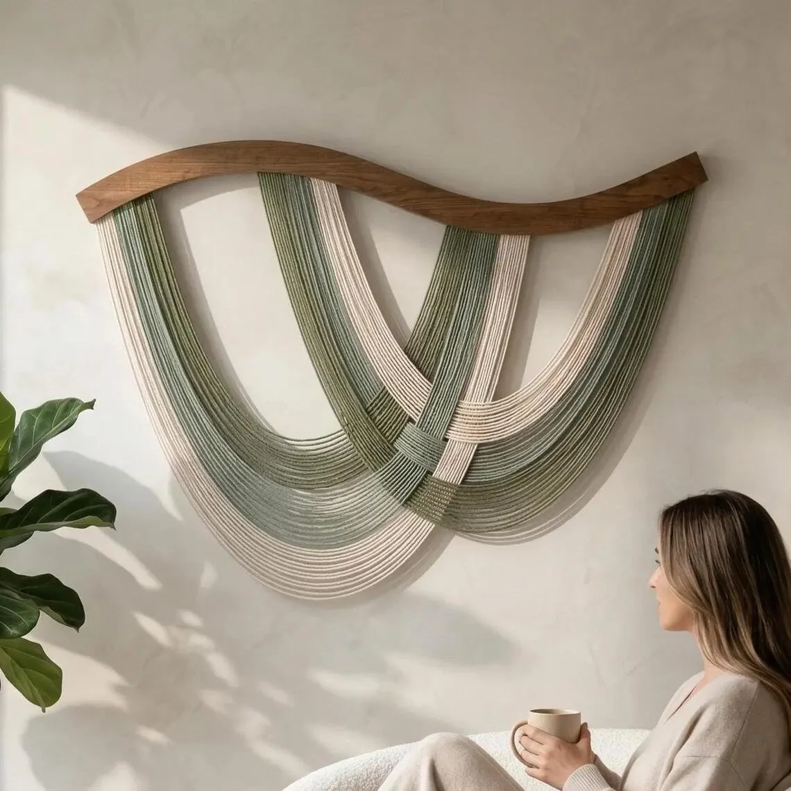 The Flow Wall Hanging: Where Wood, Fiber, and Movement Meet