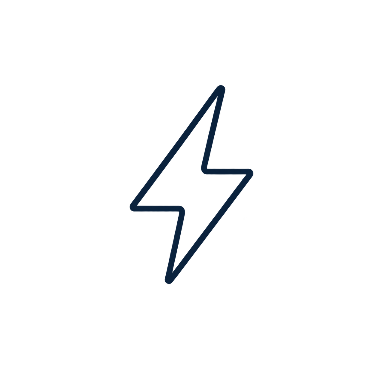 Outline of a cloud with a zigzag lightning bolt, representing a lightning bolt inside the cloud, on a white background.