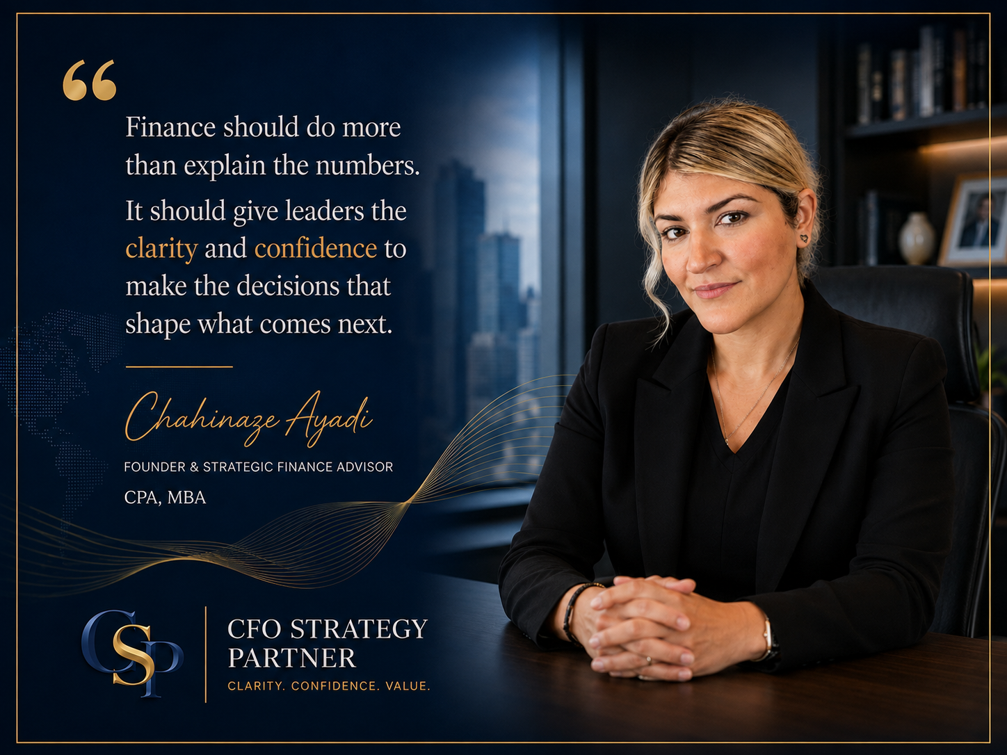 Chahinaze Ayadi, CPA,MBA, founder CFO strategy partner
