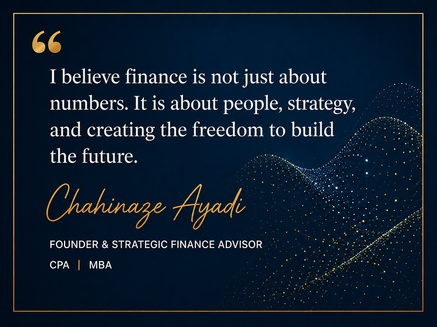 Founder message chahinaze ayadi