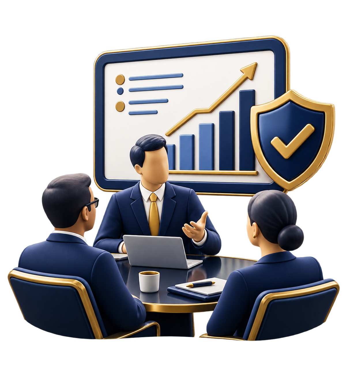 Investor Confidence Boardroom Illustration