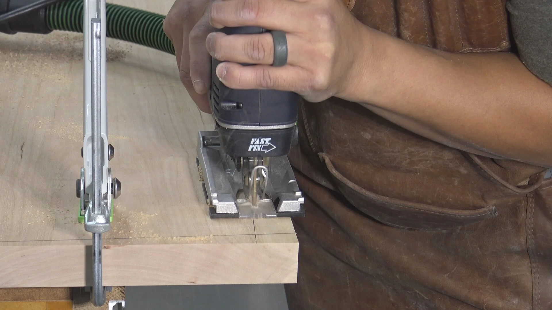 Roughing out the shape of the curve using a jigsaw