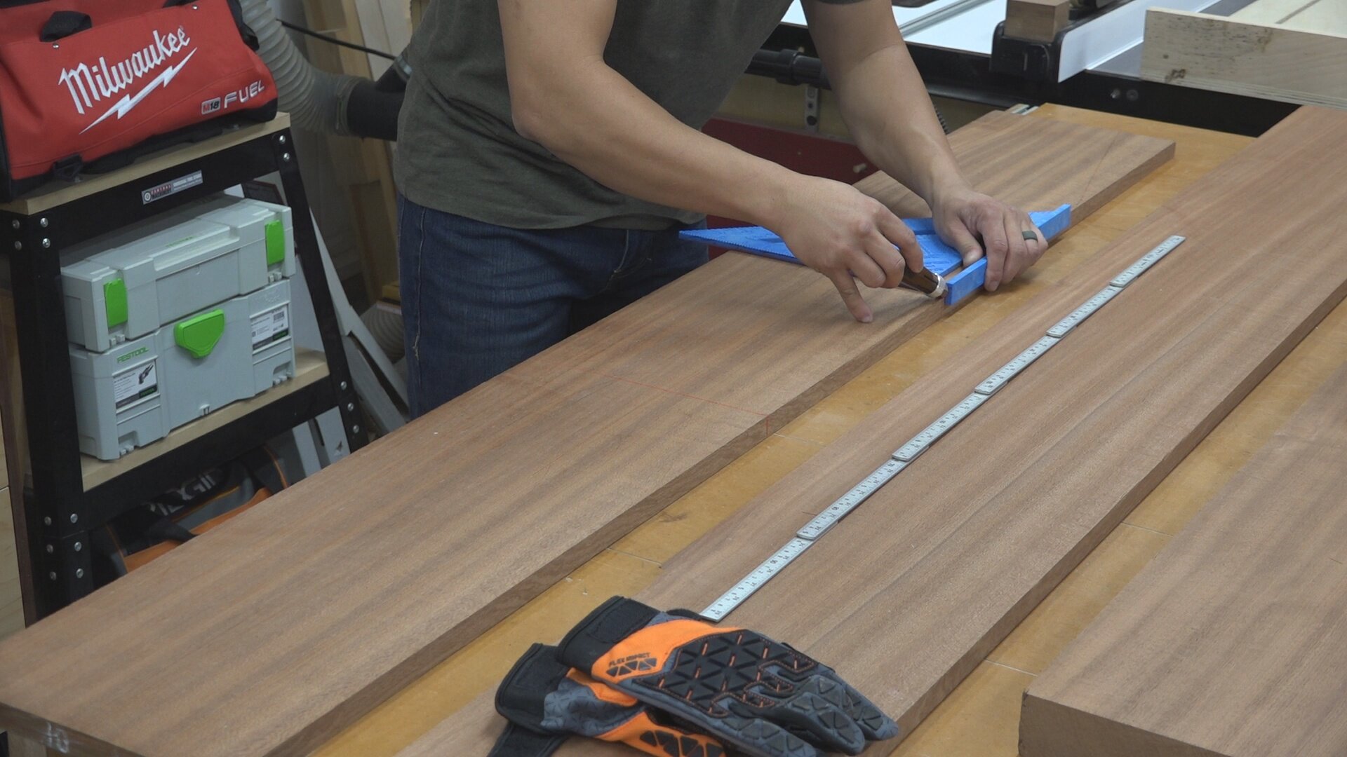 Laying out the rough dimensions of my furniture pieces