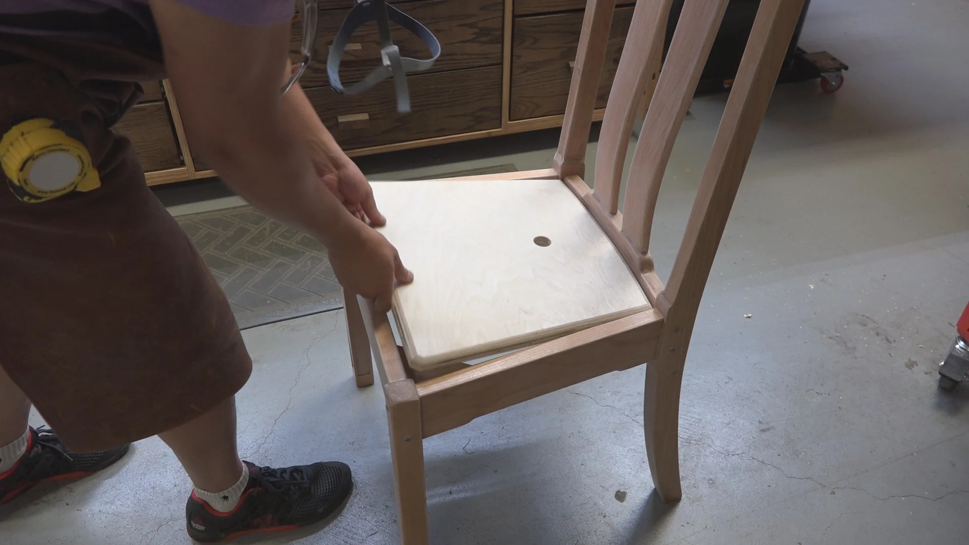 The chair inserts fit perfectly within the chair rails with about 1/4” relief on all sides to allow space for fabric.