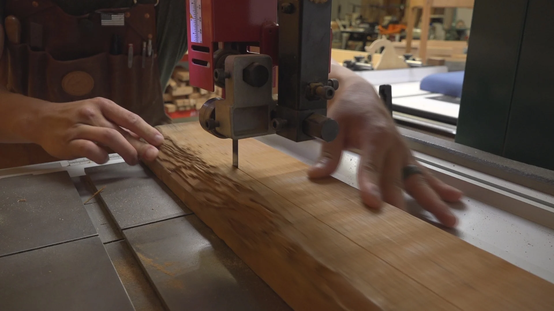 Ripping Cherry to rough width.