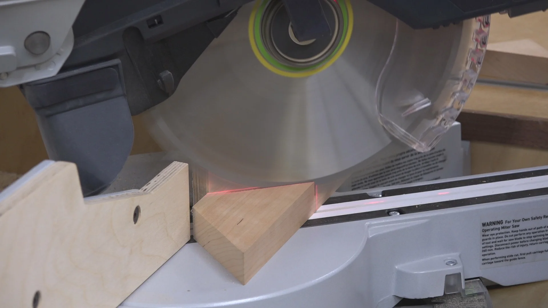 I then cut the 53 degree miter on the miter saw.