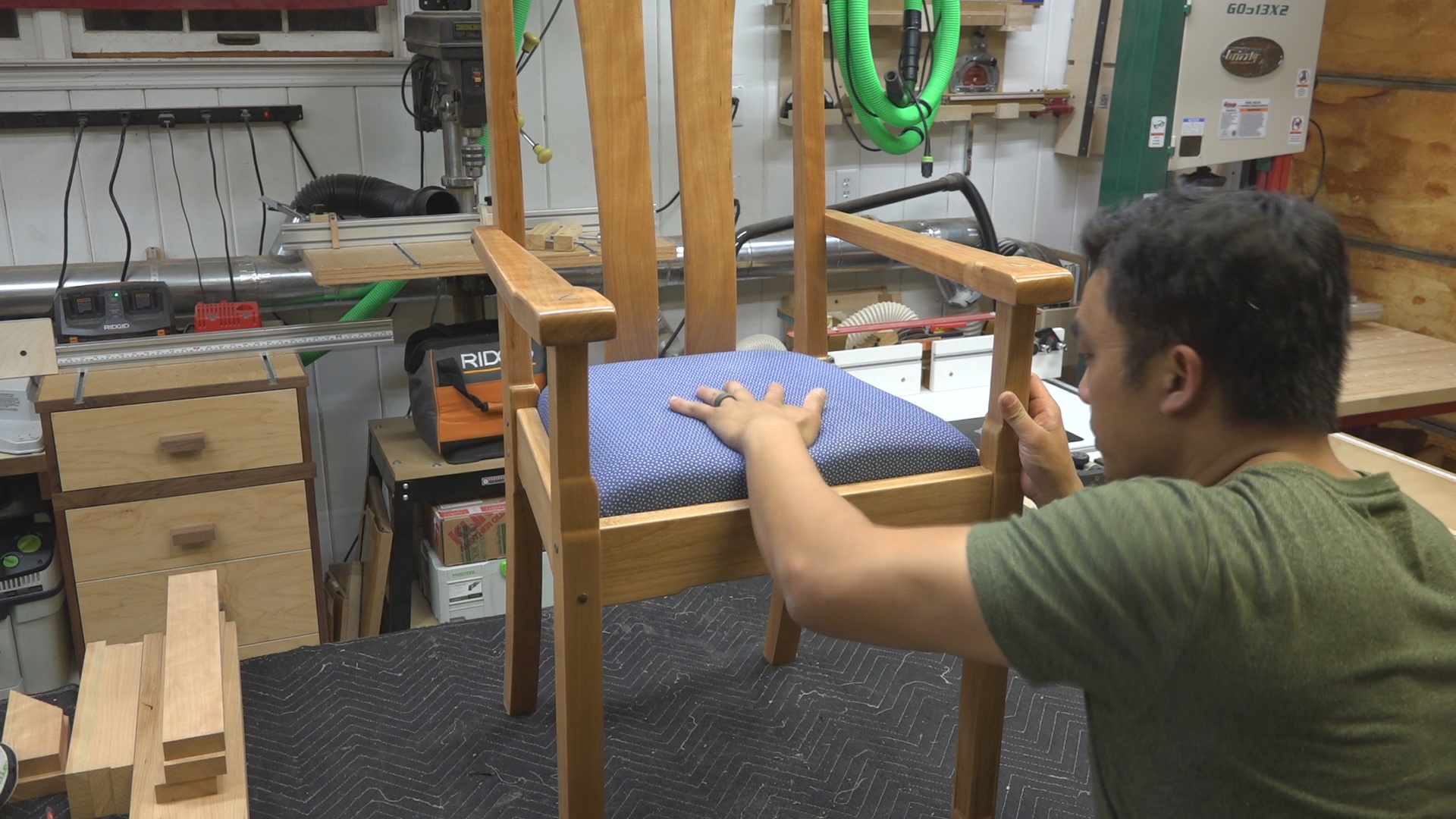 I used the prototype chair insert to test the fit of the corner blocks. I was very happy with the results.
