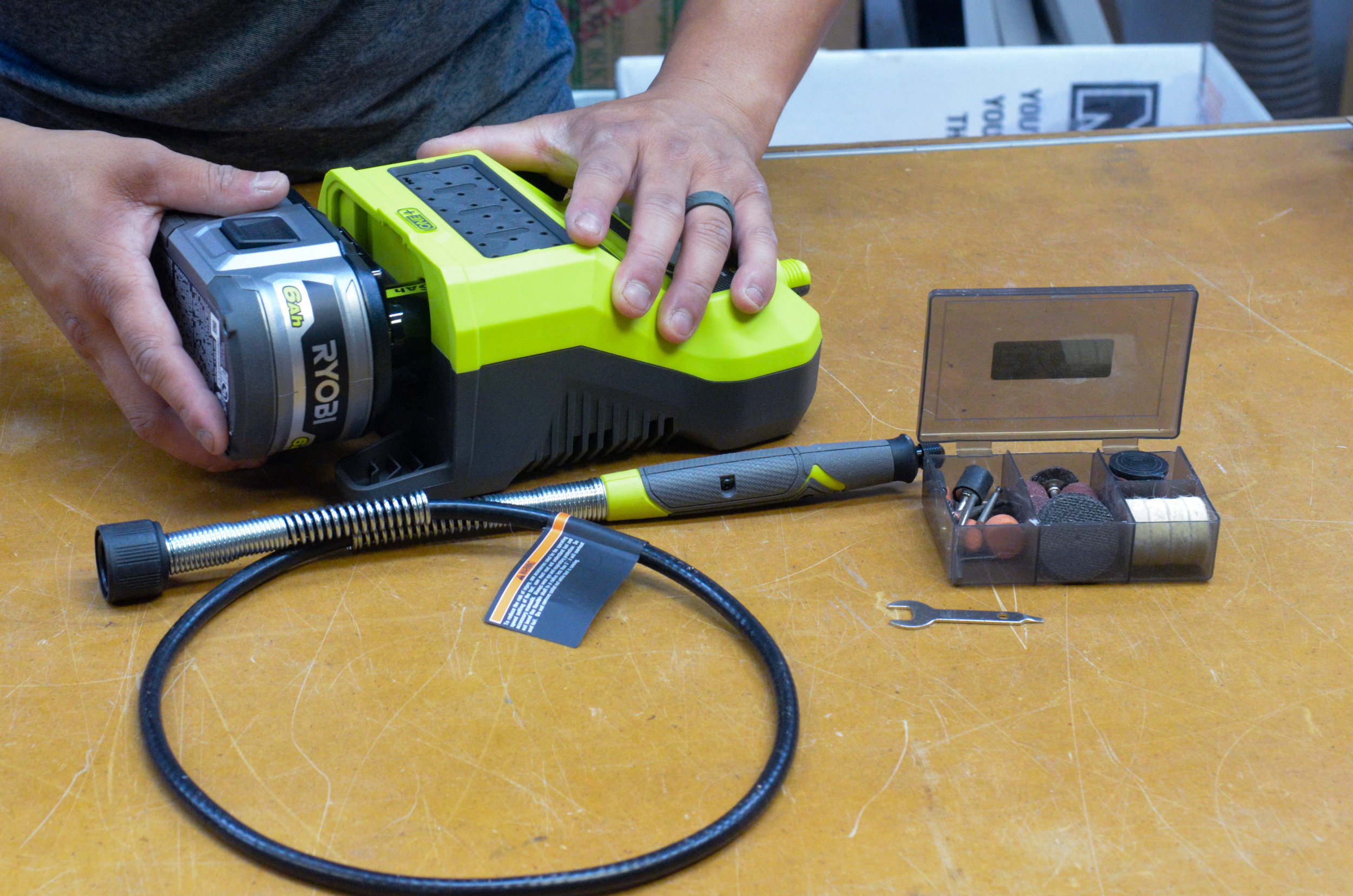 A flexible shaft rotary tool by Ryobi could have made shaping the interior cloud lift much simpler.