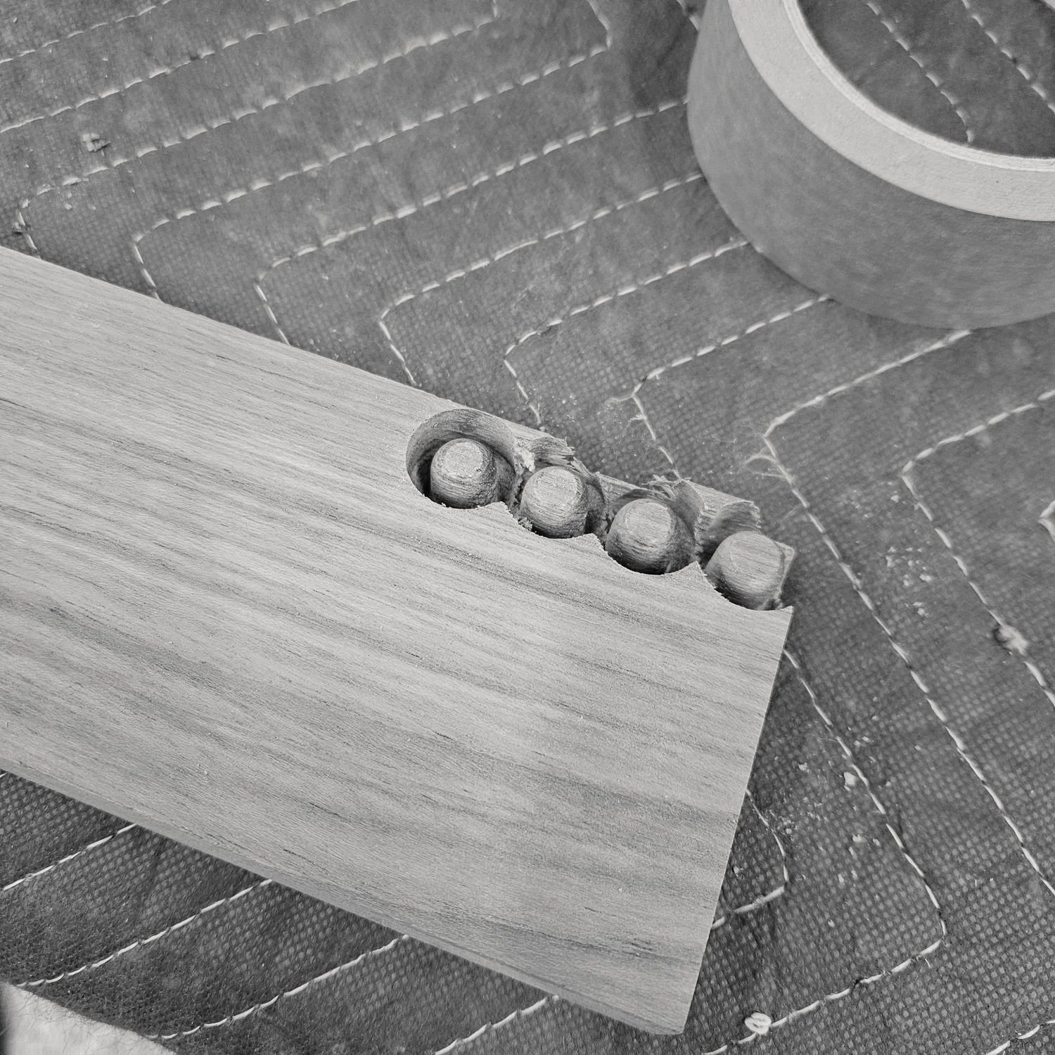 Small wooden components arranged during restoration of the Seal lounge chair (Copy) (Copy) (Copy) (Copy)
