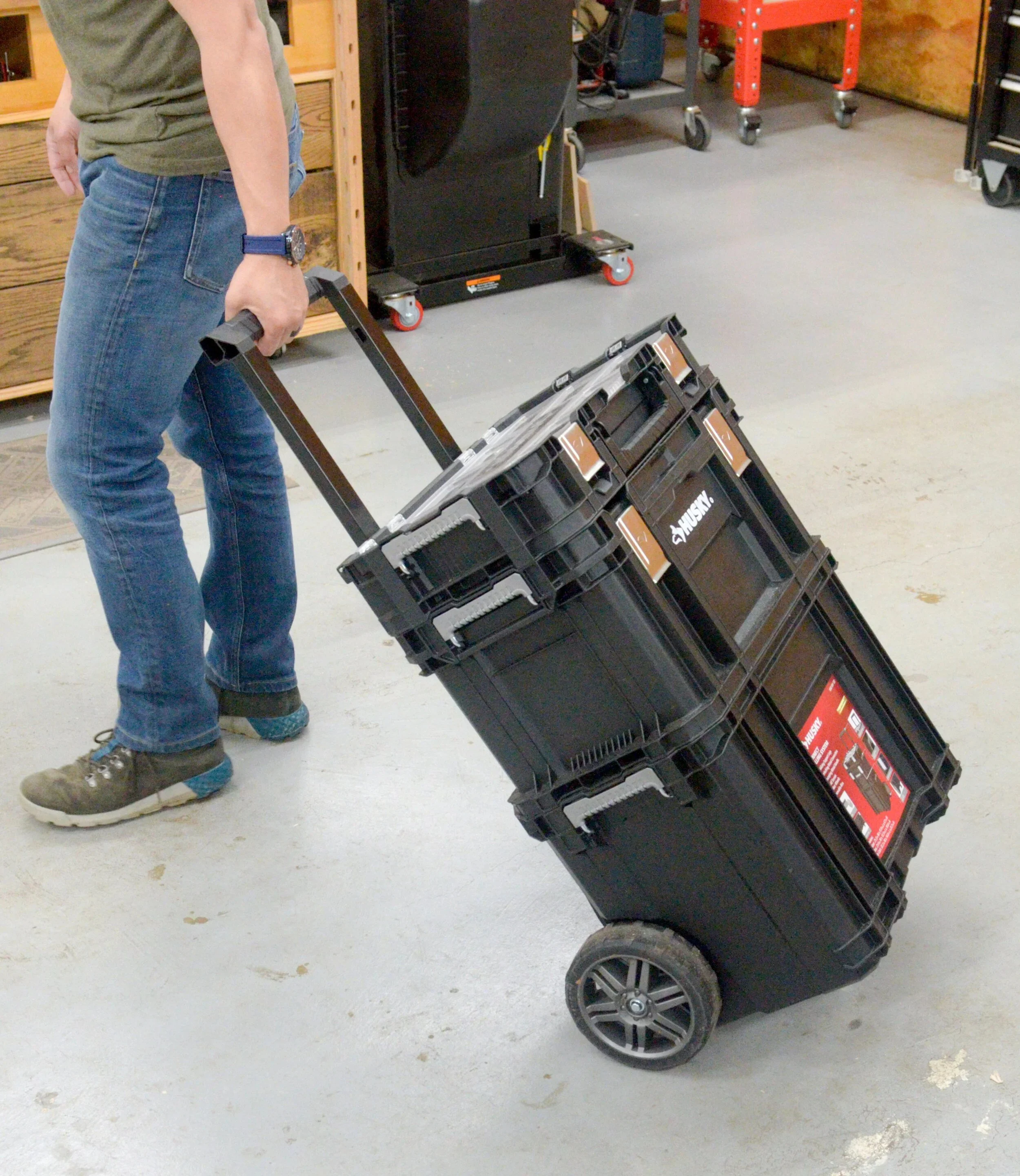 Traveling with Husky Hybrid Tote, Rolling Cart, and Interlocking Organizer