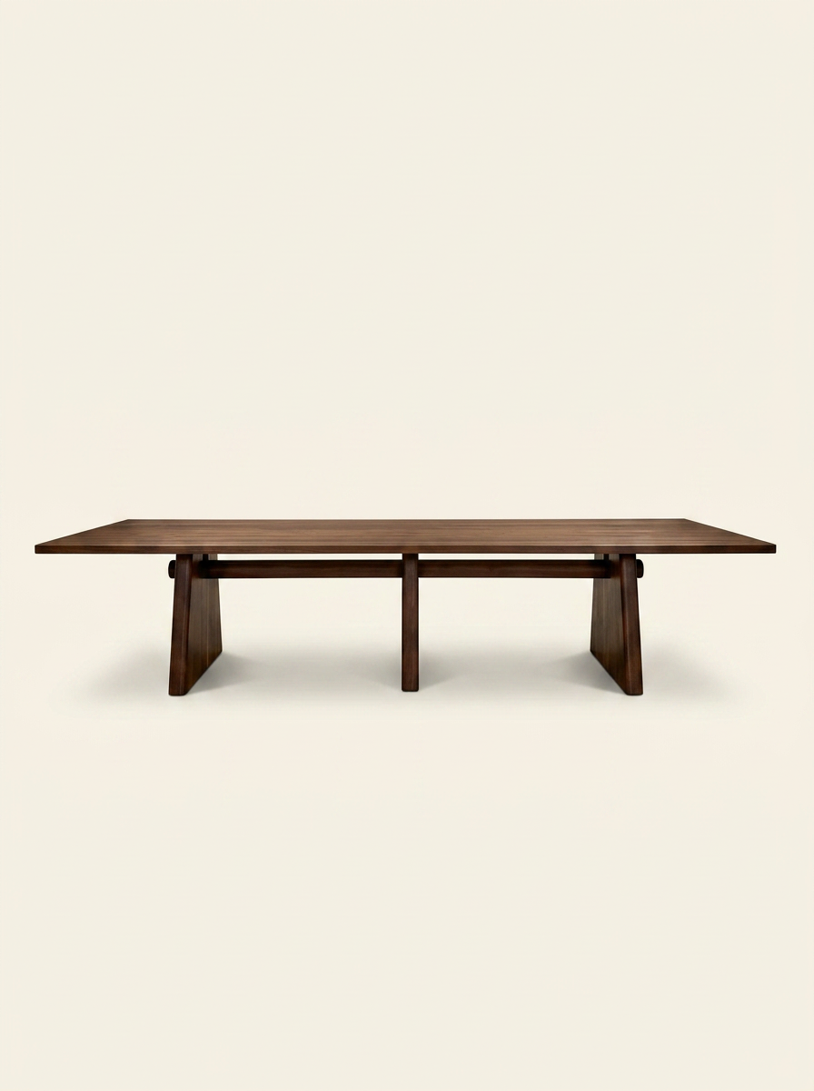 Sculpted Trestle Dining Table