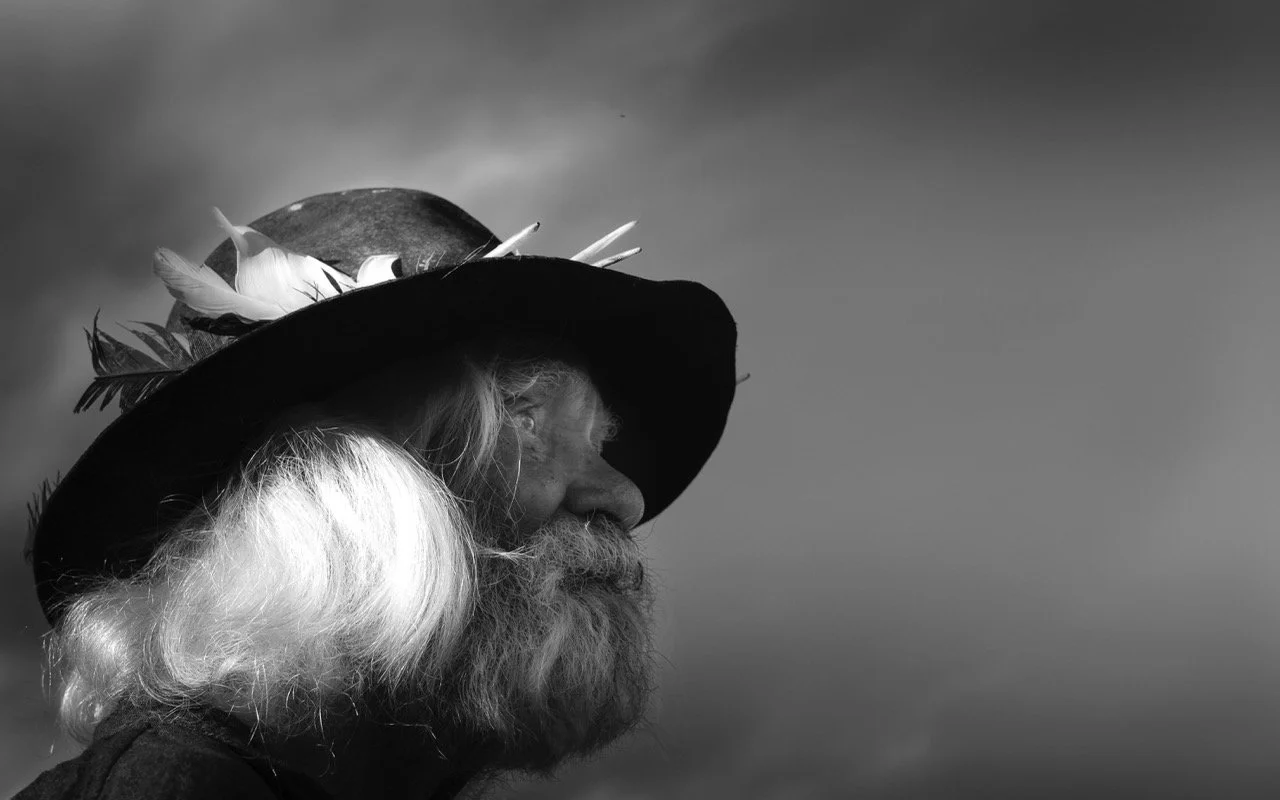 Black and white fine art portrait of a Kuku Yalanji Elder from the From Land to Sea series by Tommy Salpietro. Documentary photography exploring Indigenous Australian culture, tradition and identity in Far North Queensland, Australia.