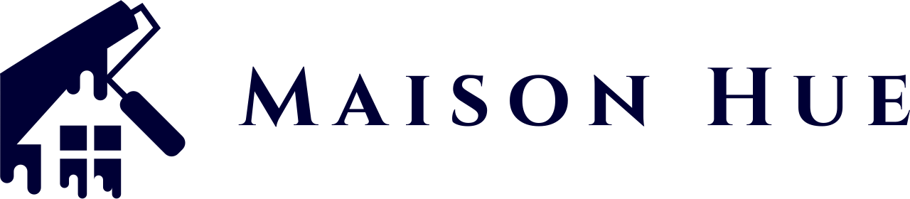 Logo of Maison Hue featuring a stylized house and paintbrush with the text 'Maison Hue'.