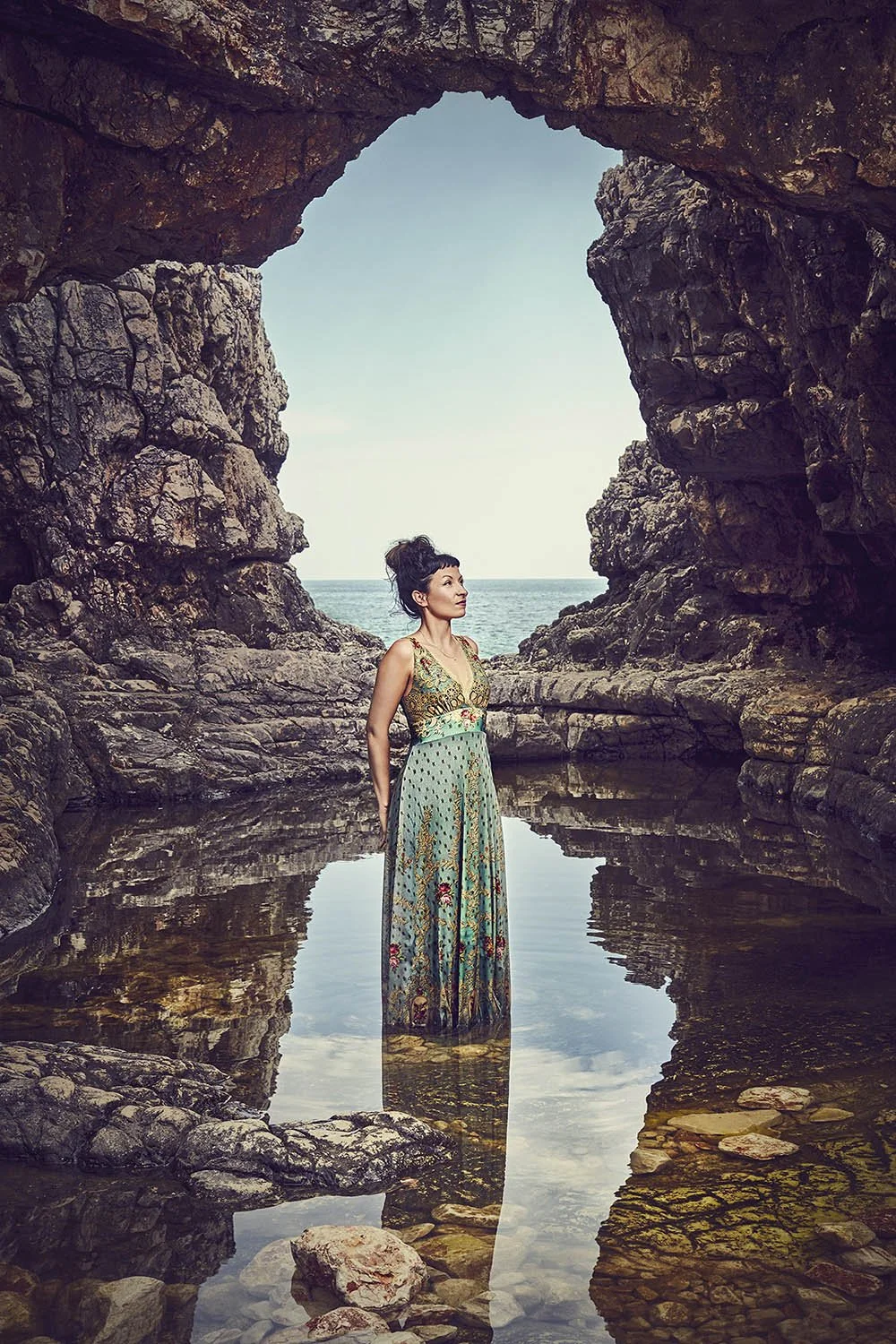 Croatia Travel -  Lifestyle Photographer Jon Enoch captures a women standing in a rock pool (Copy)