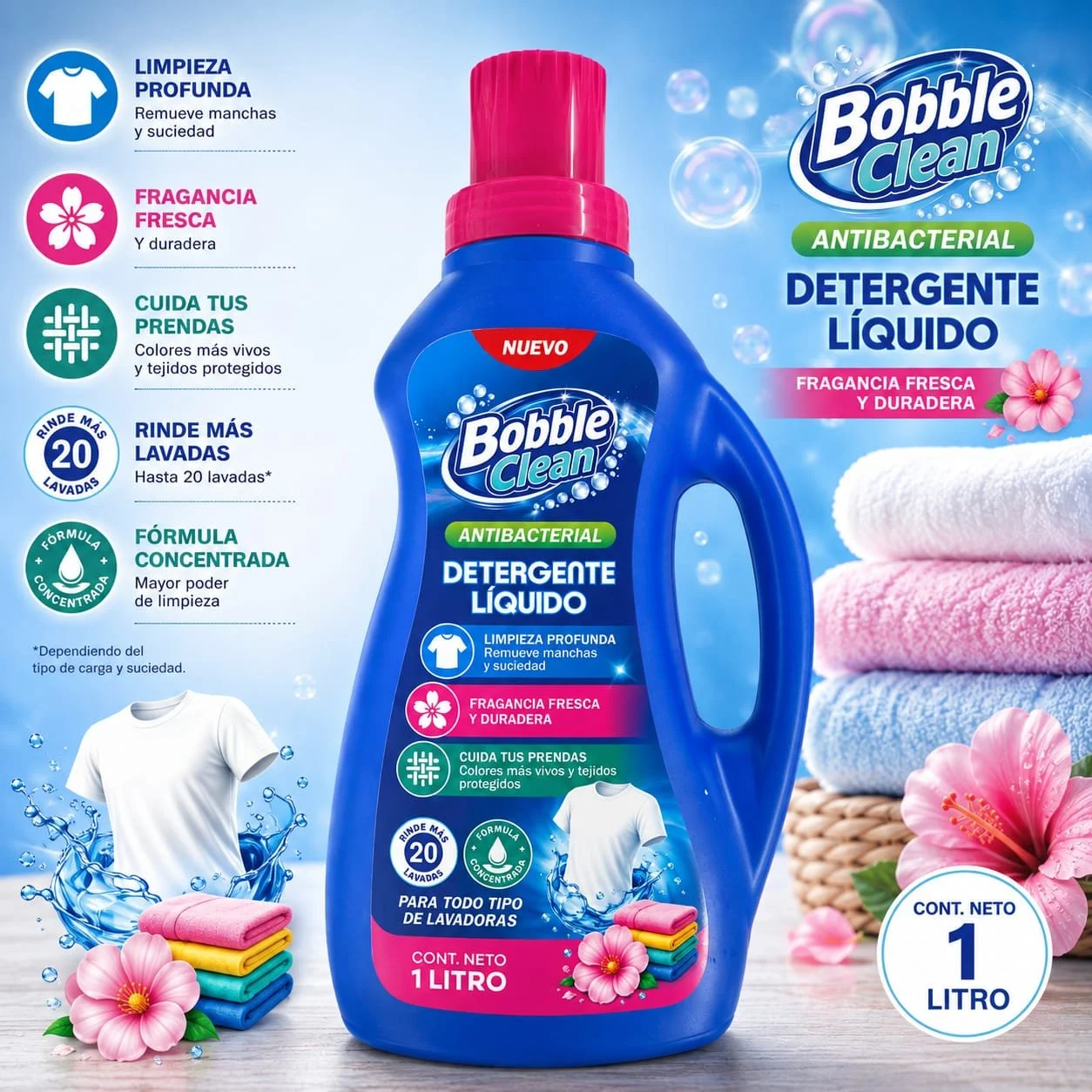 JABON LIQUIDO PARA ROPA BOBBLE