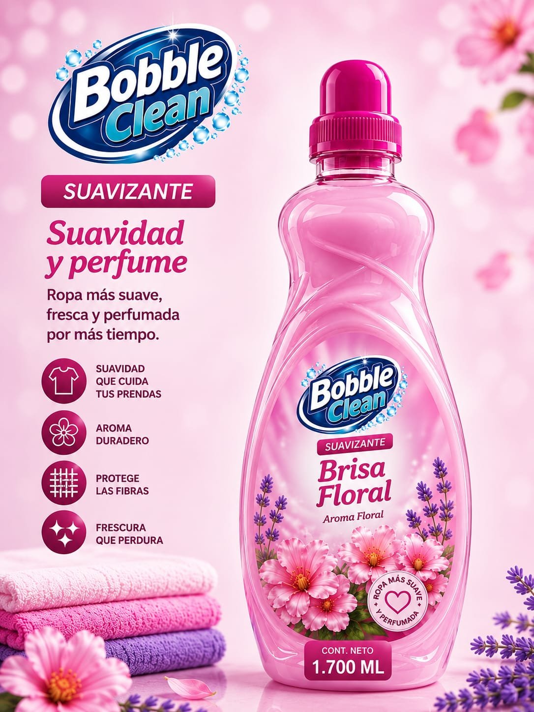 SUAVIZANTE BOBBLE- BRISA FLORAL 1.700ML
