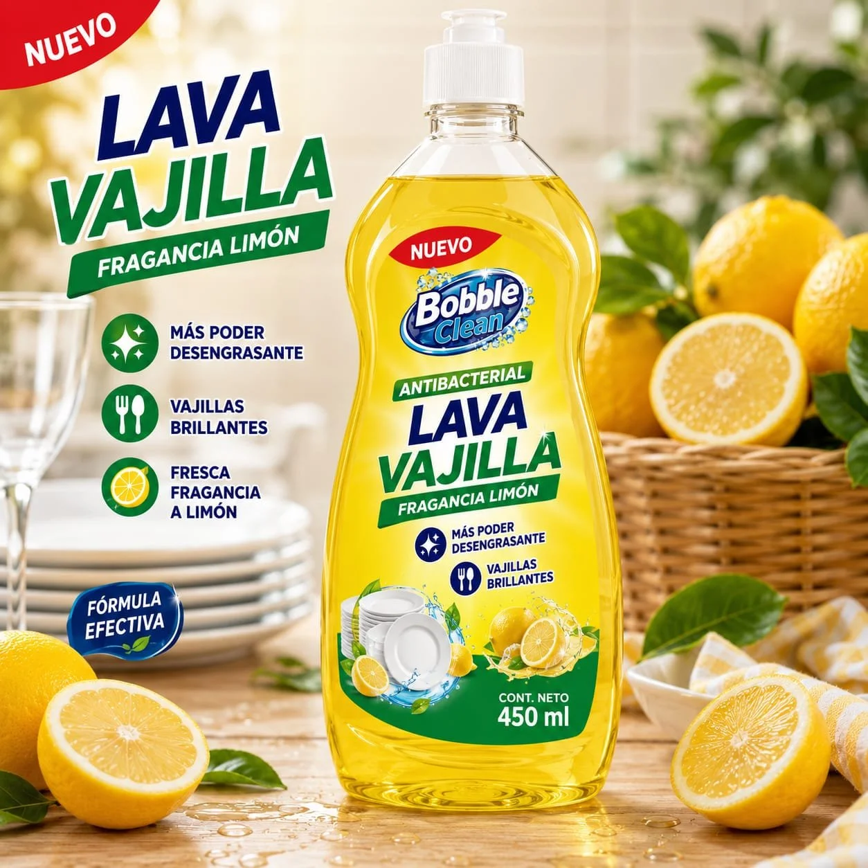 LAVA VAJILLA  BOBBLE 450 ML
