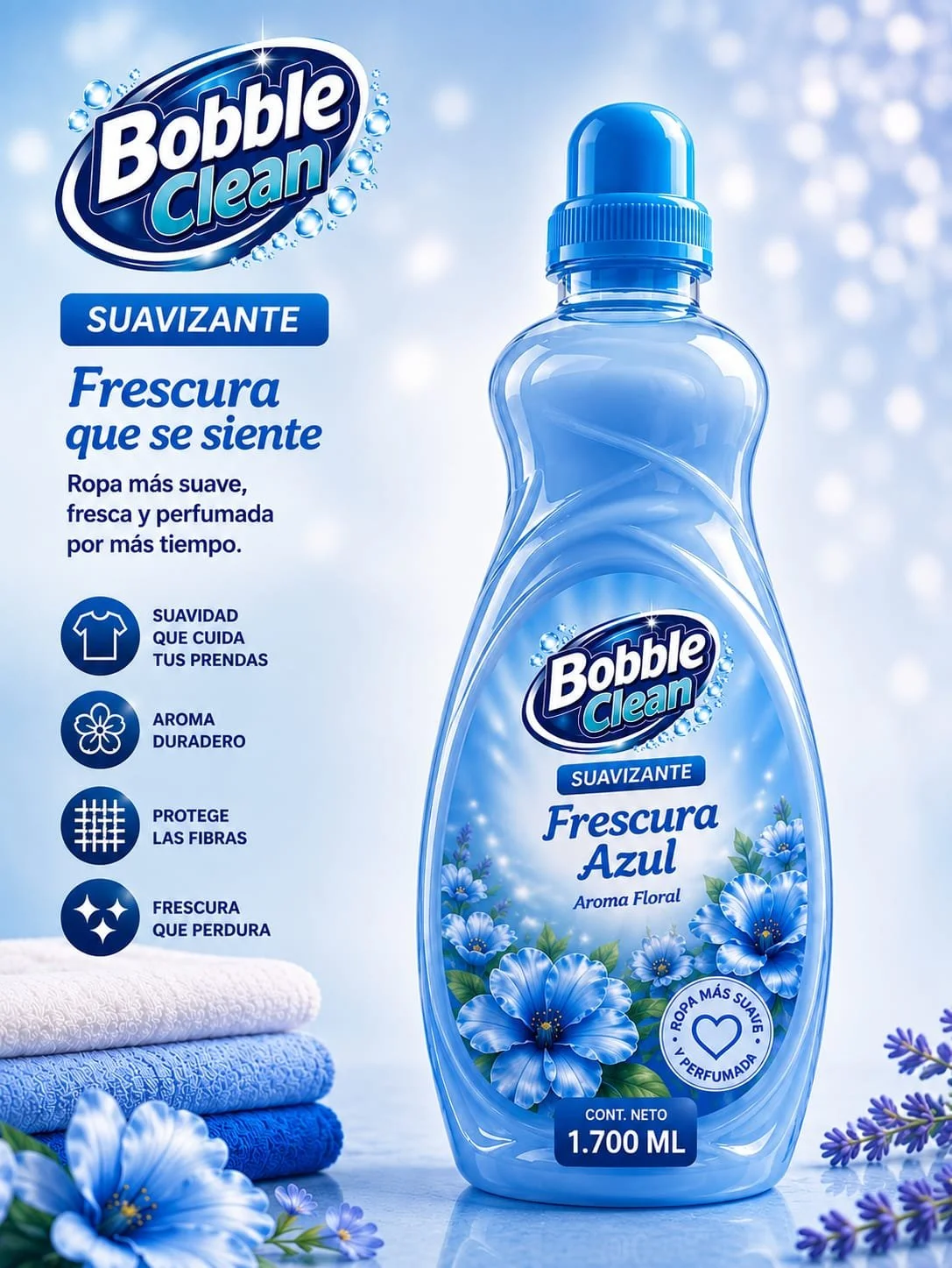 SUAVIZANTE BOBBLE- FRESCURA AZUL