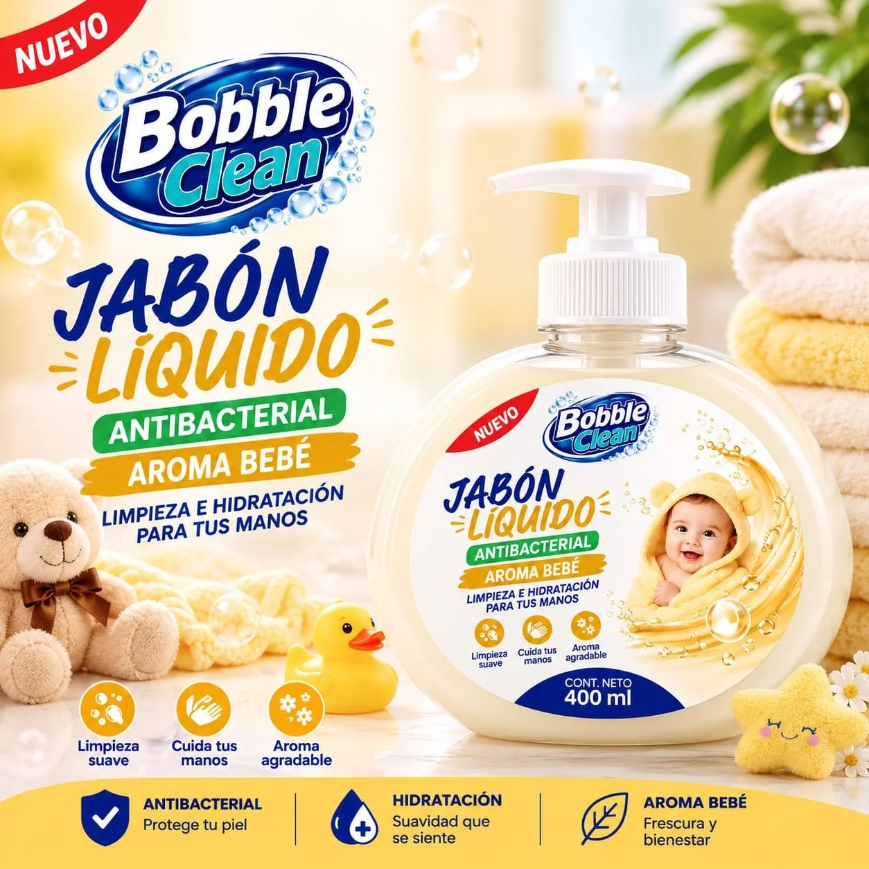 JABON LIQUIDO PARA MANOS BOOBLE- Bebe
