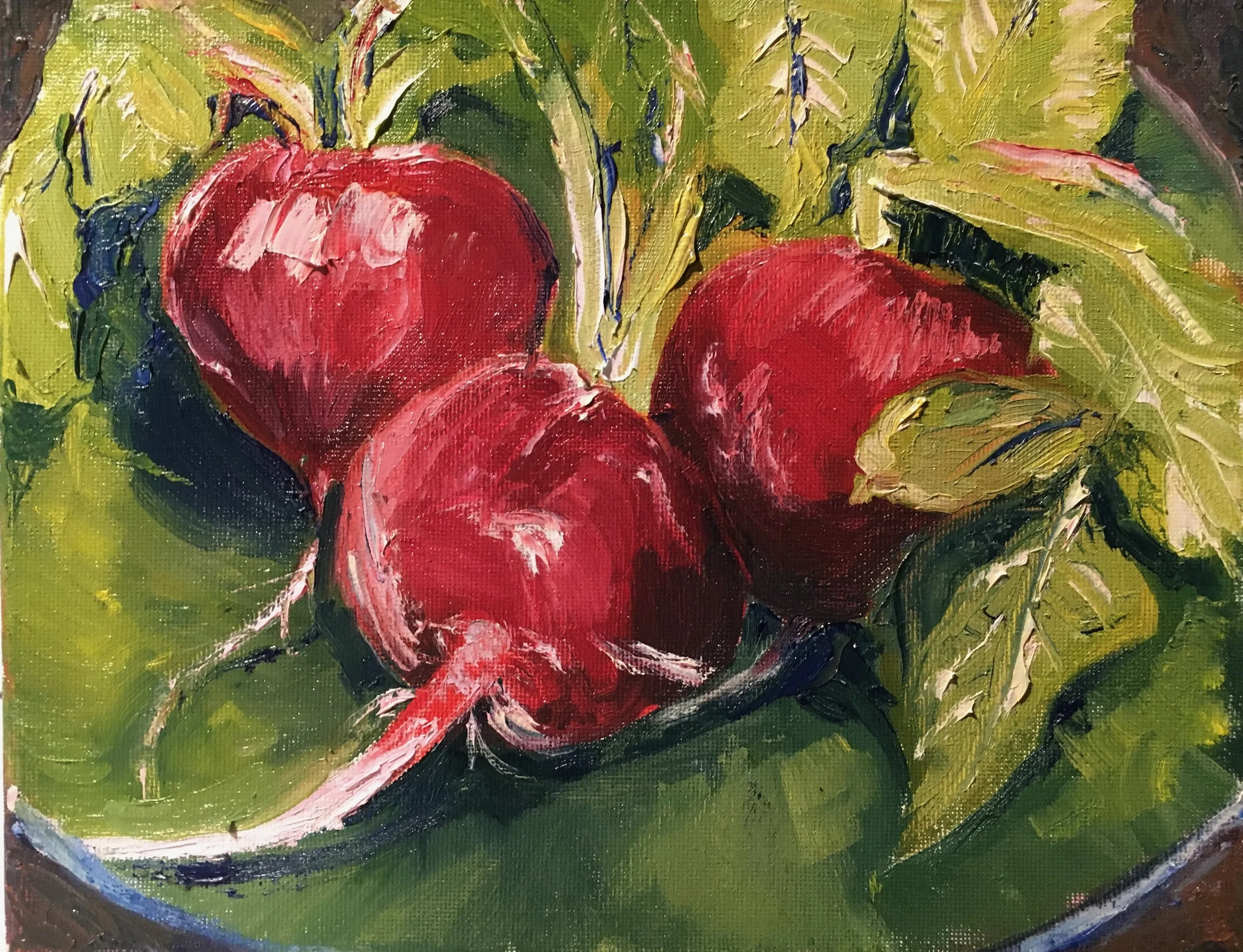 Oil Painting of Radishes
