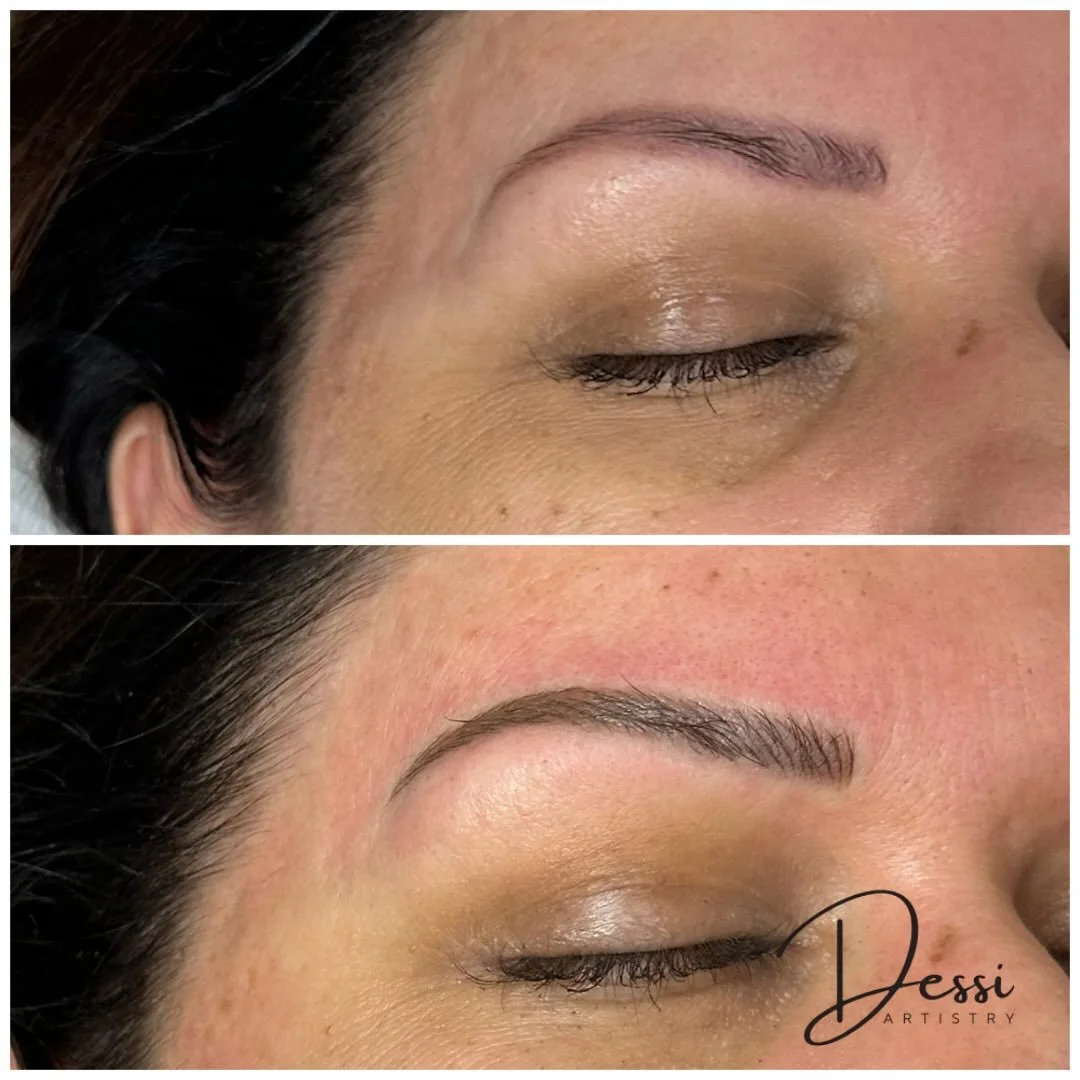 Soft definition with a natural finish ✨
Microblading + a light powder touch for added depth and dimension.
Perfect for enhancing shape while keeping it effortlessly natural.

#Microblading #PowderBrows #NaturalBrows #DessiArtistry