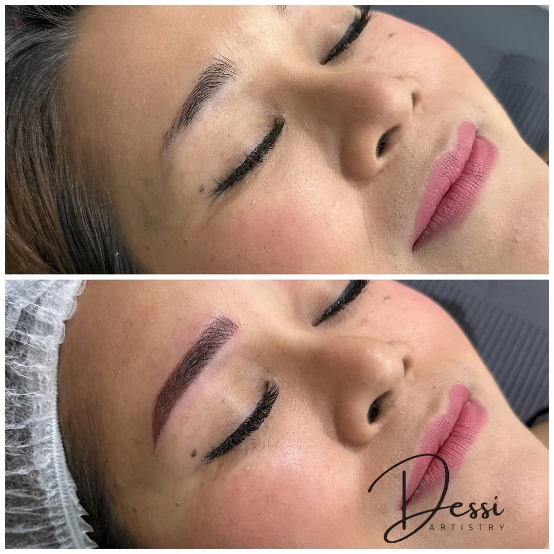 Wake up with brows that are always ready 💕 Combo Brows = hair-stroke realism + powder finish perfection. No more filling in every morning!

#combobrows #pmu #permanentmakeup #dessiartistry