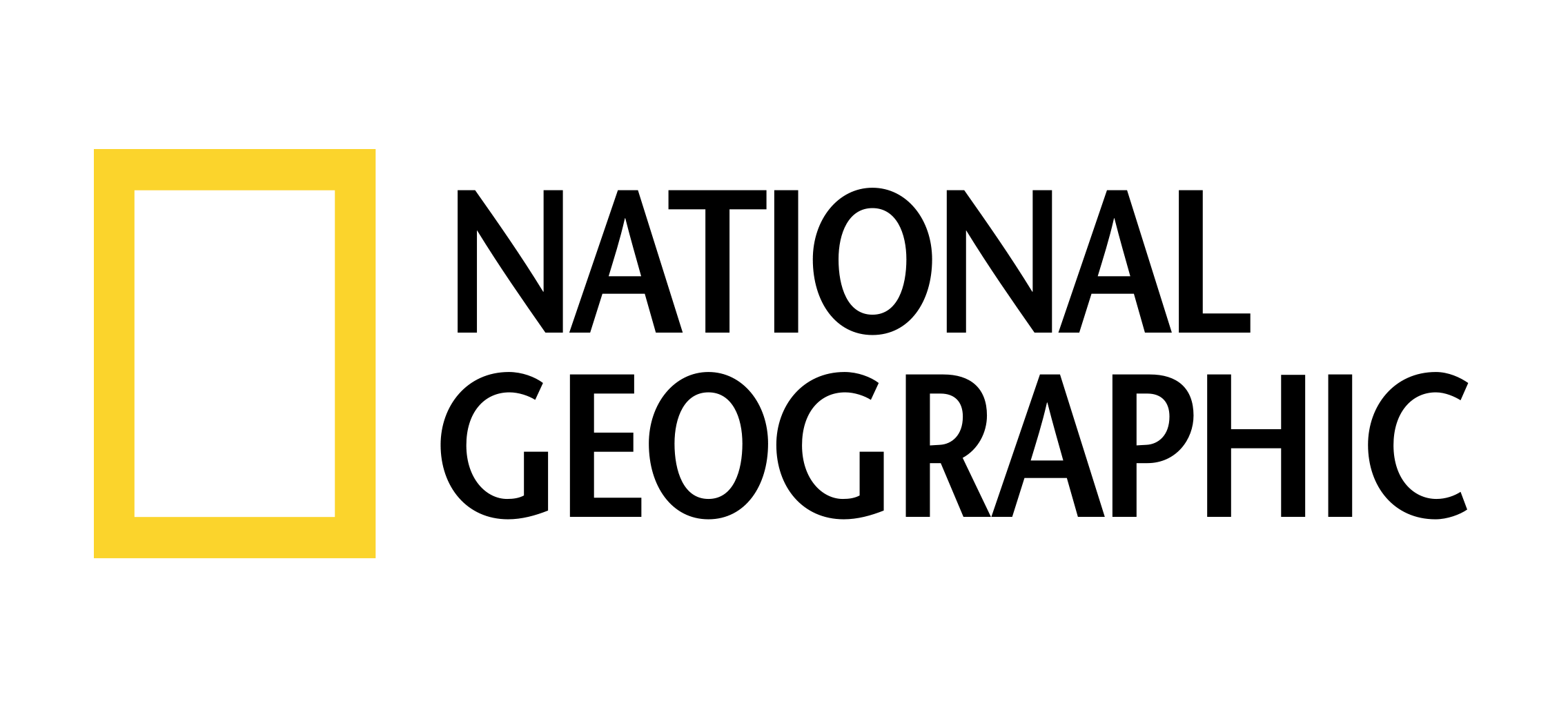 National Geographic logo with a yellow border around a black rectangle