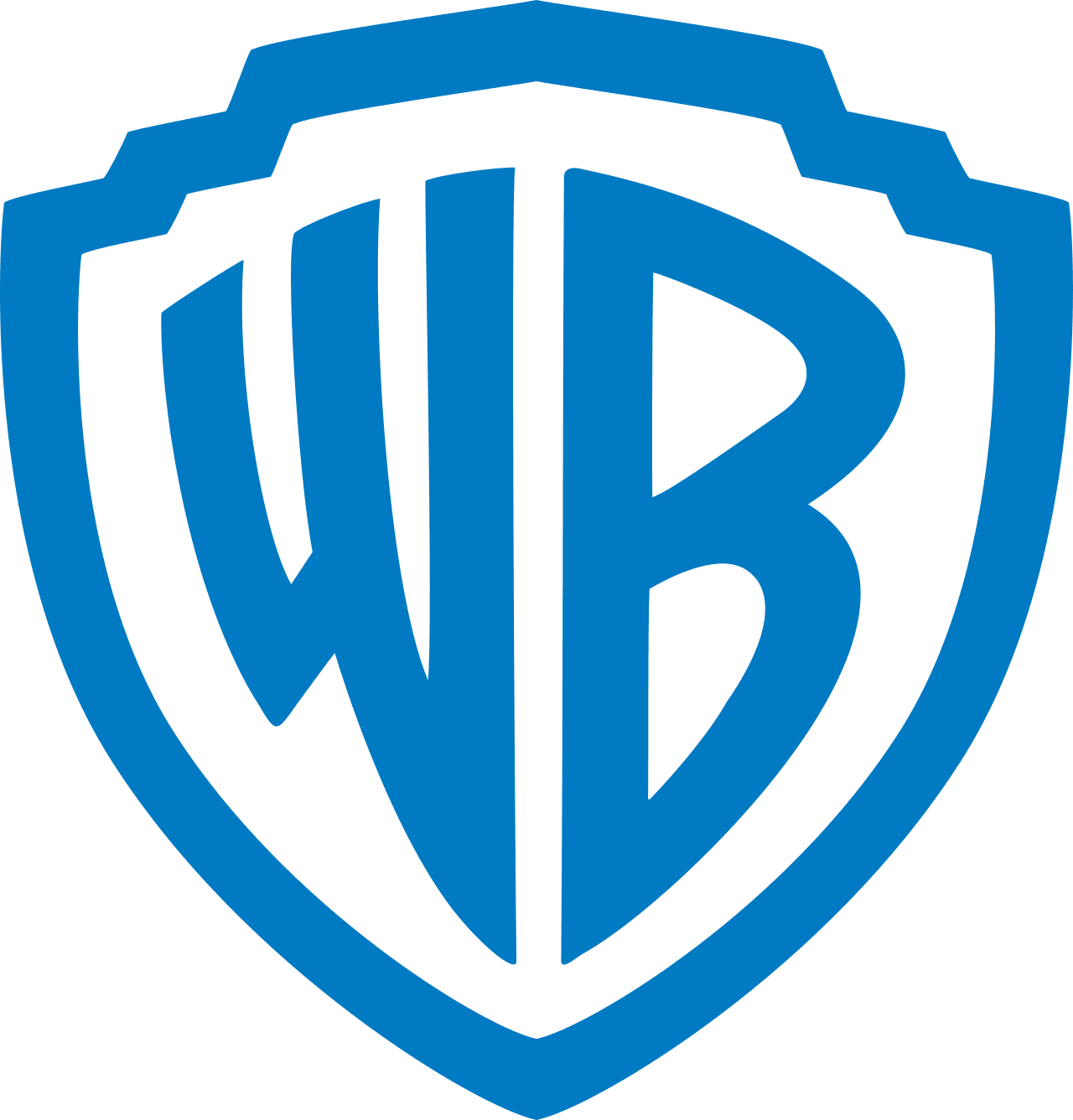Warner Bros. logo with shield shape and blue and black colors.