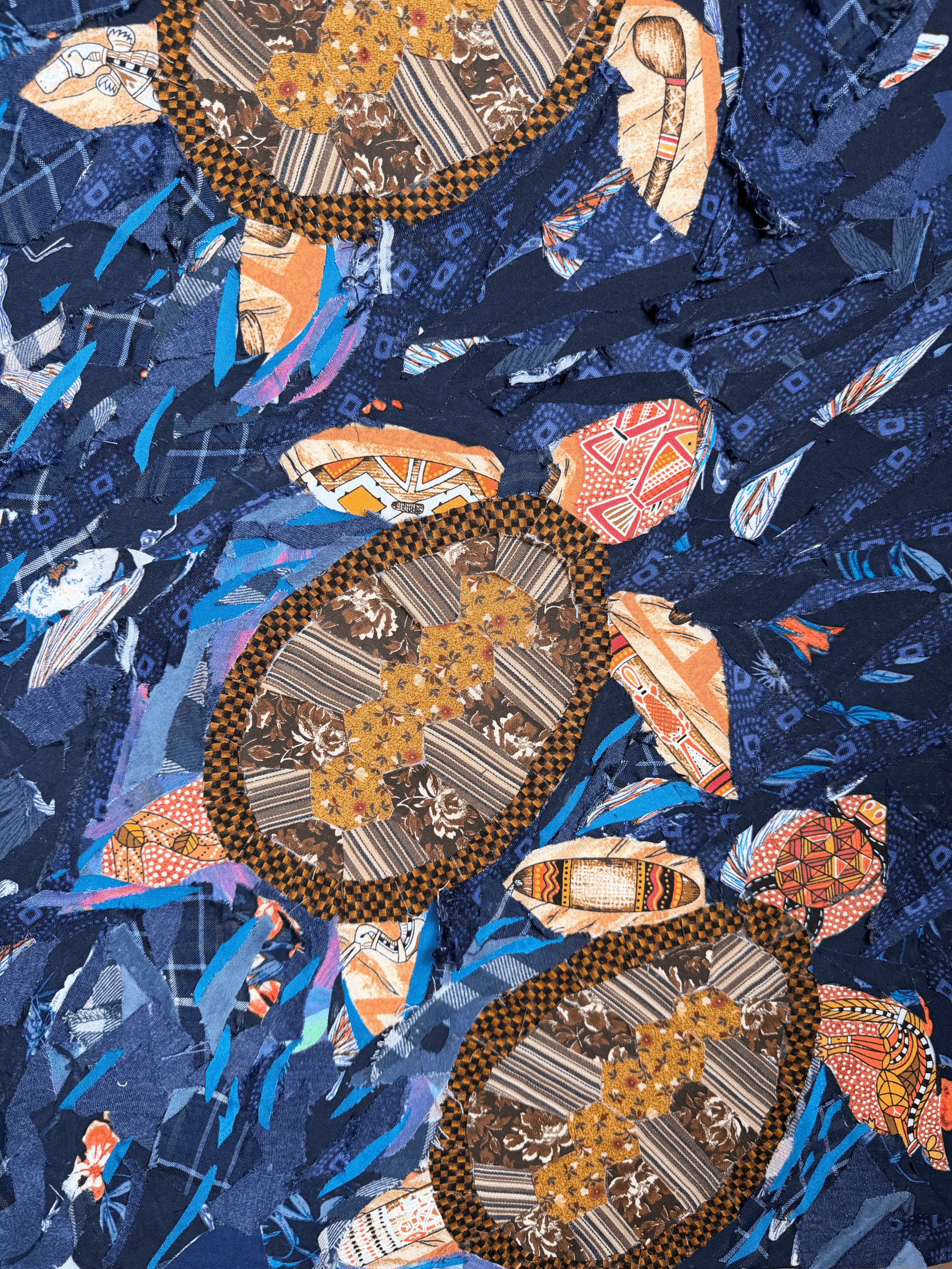 Turtle Fabric Collage Pattern