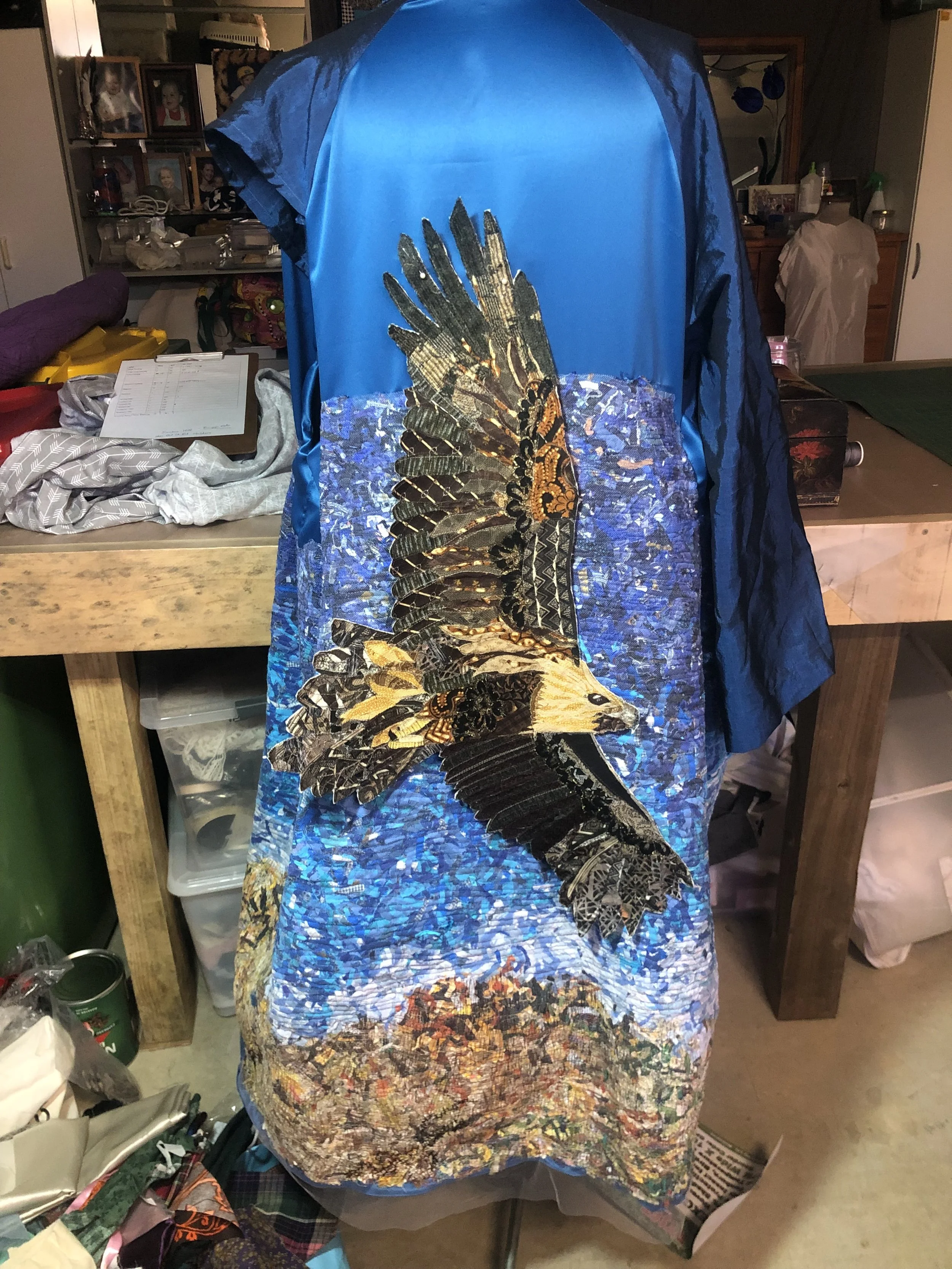 Eagle In Flight Trench Coat: Back