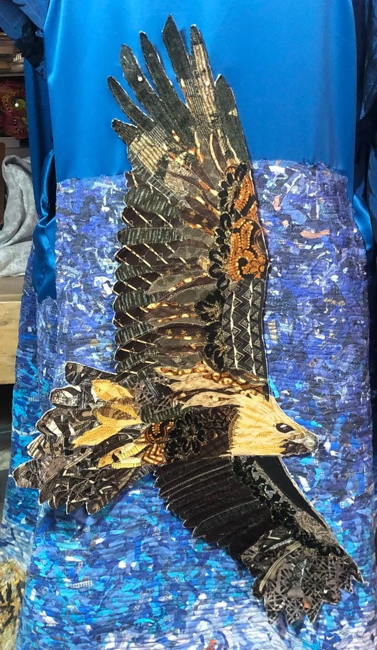 Eagle In Flight Trench Coat: close up detail