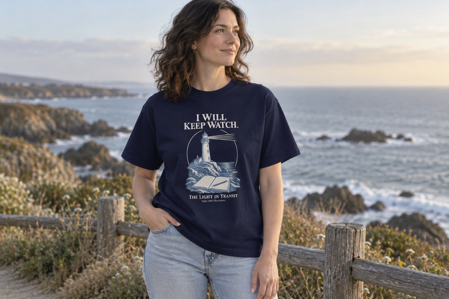 I Will Keep Watch Lighthouse T-Shirt | Night Shift Observatory