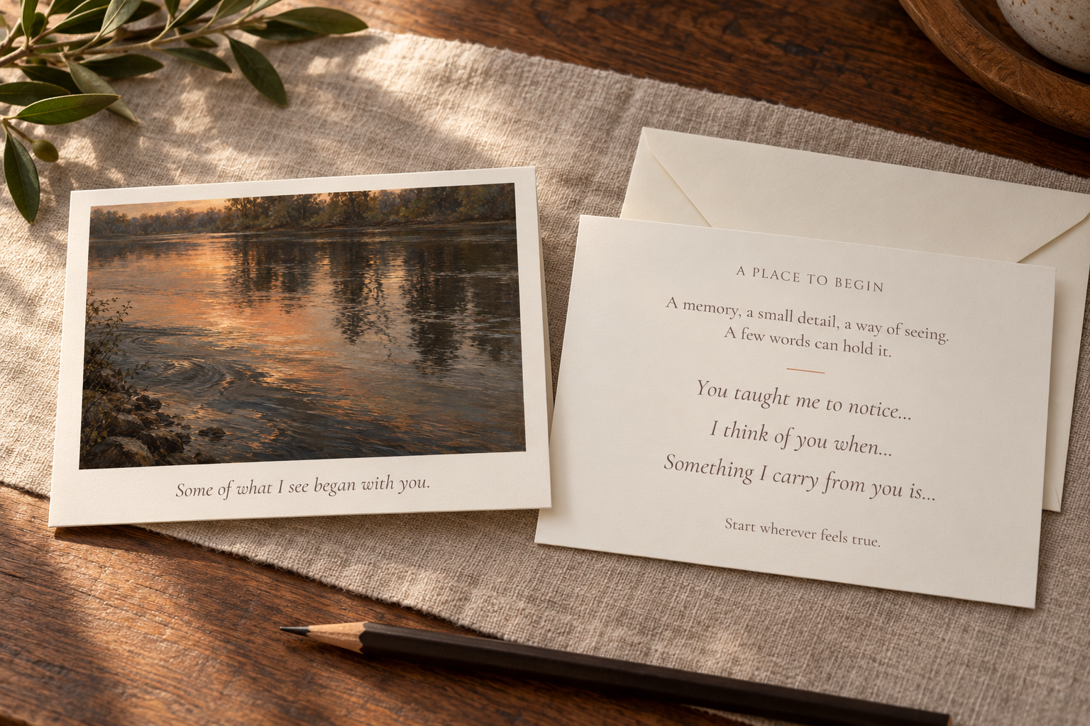 Golden Hour Correspondence Set — Six Folded Cards