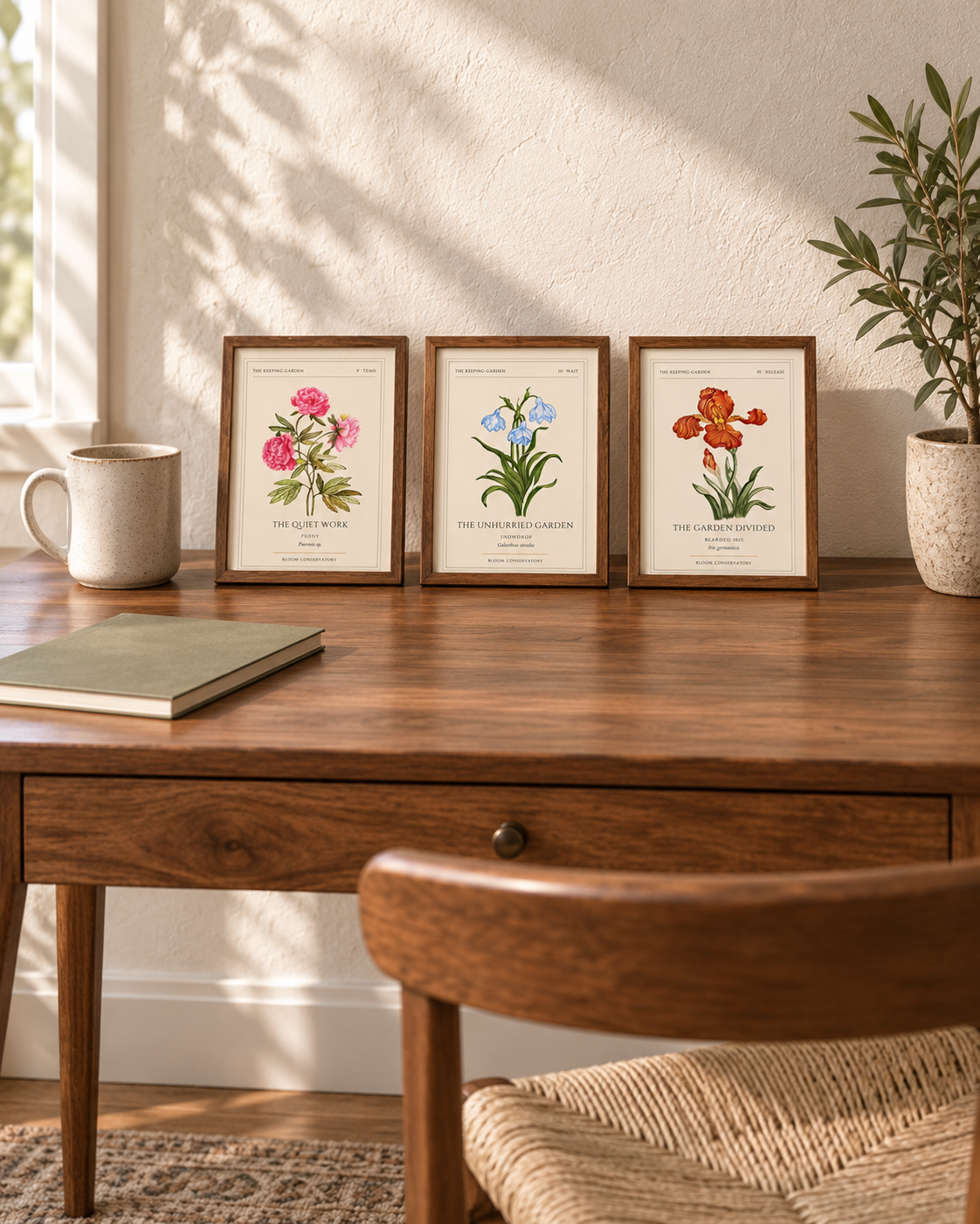 The Keeping Garden · 5 × 7 Botanical Print Trio