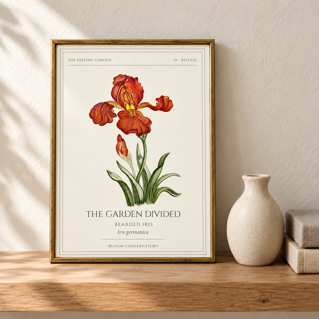 Bearded Iris Print in Brass Frame-1.png