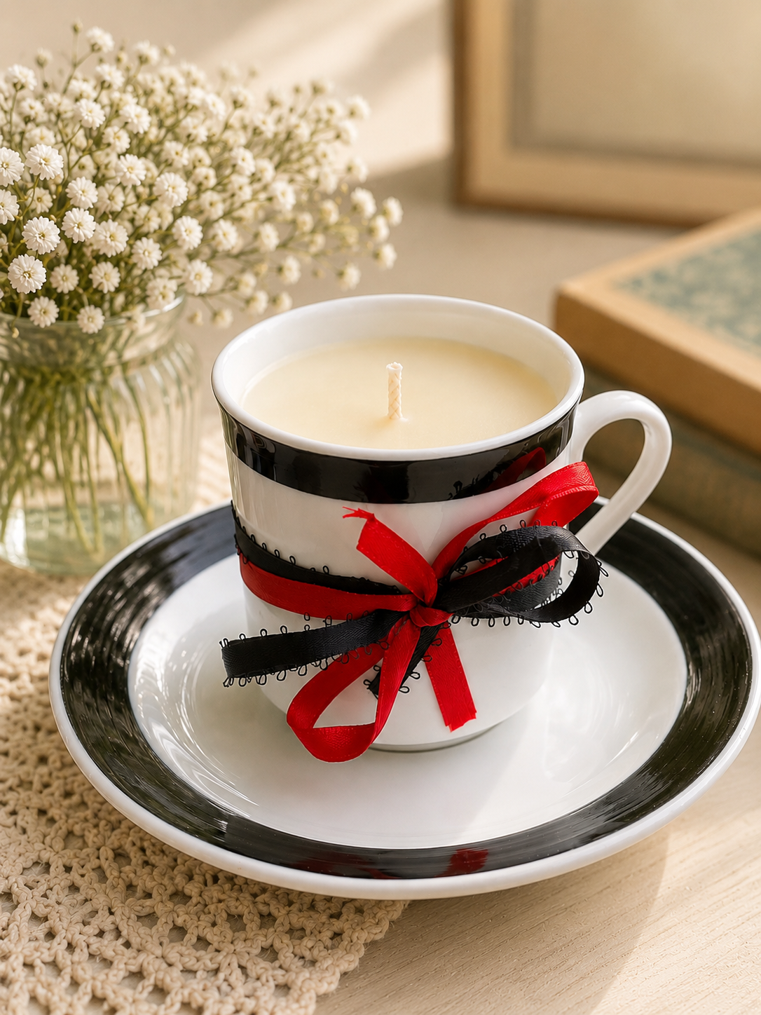 Vintage Teacup Soy Candle  (Vanilla & Cedar)