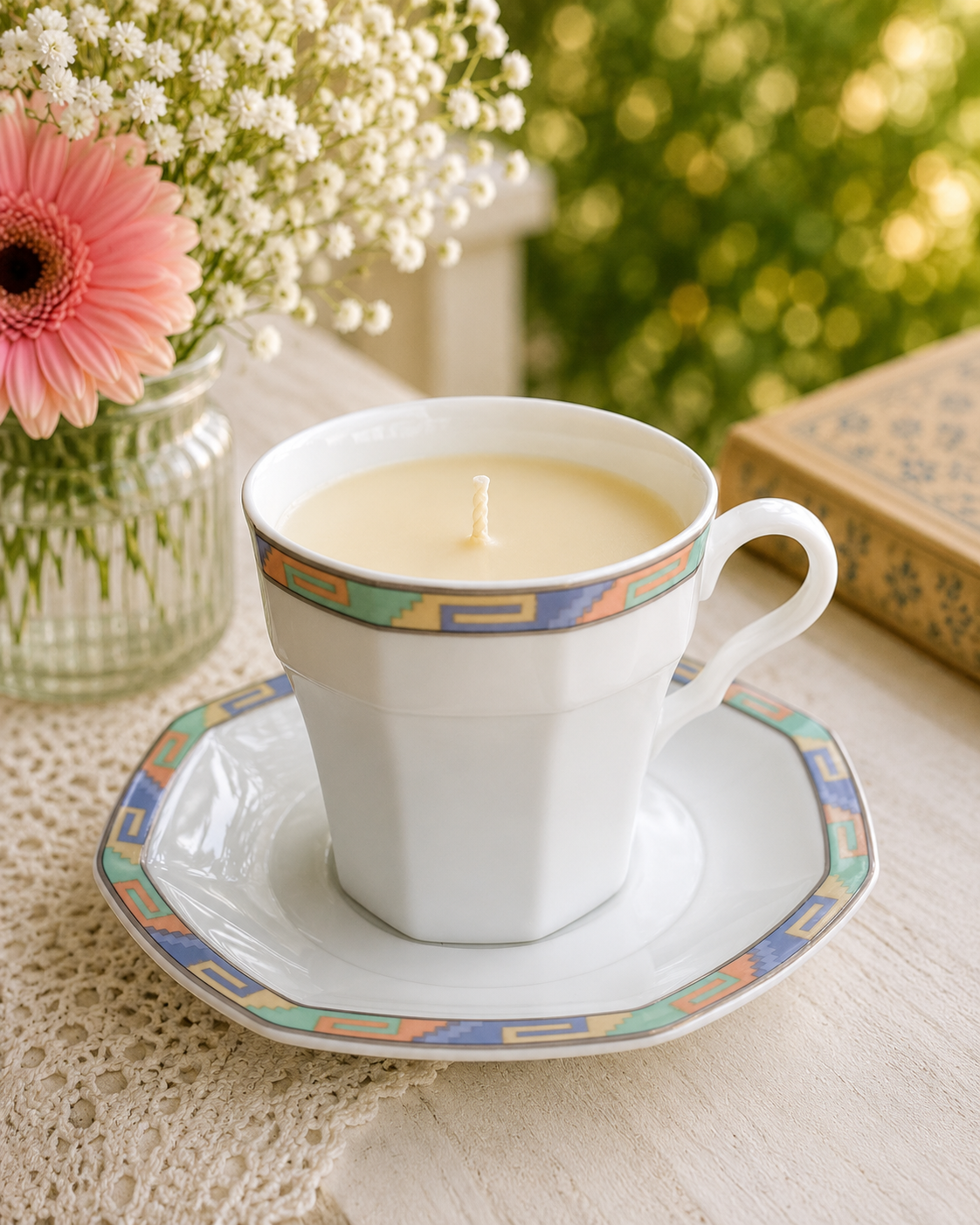 Vintage Teacup Soy Candle  (Lemon Lavender)
