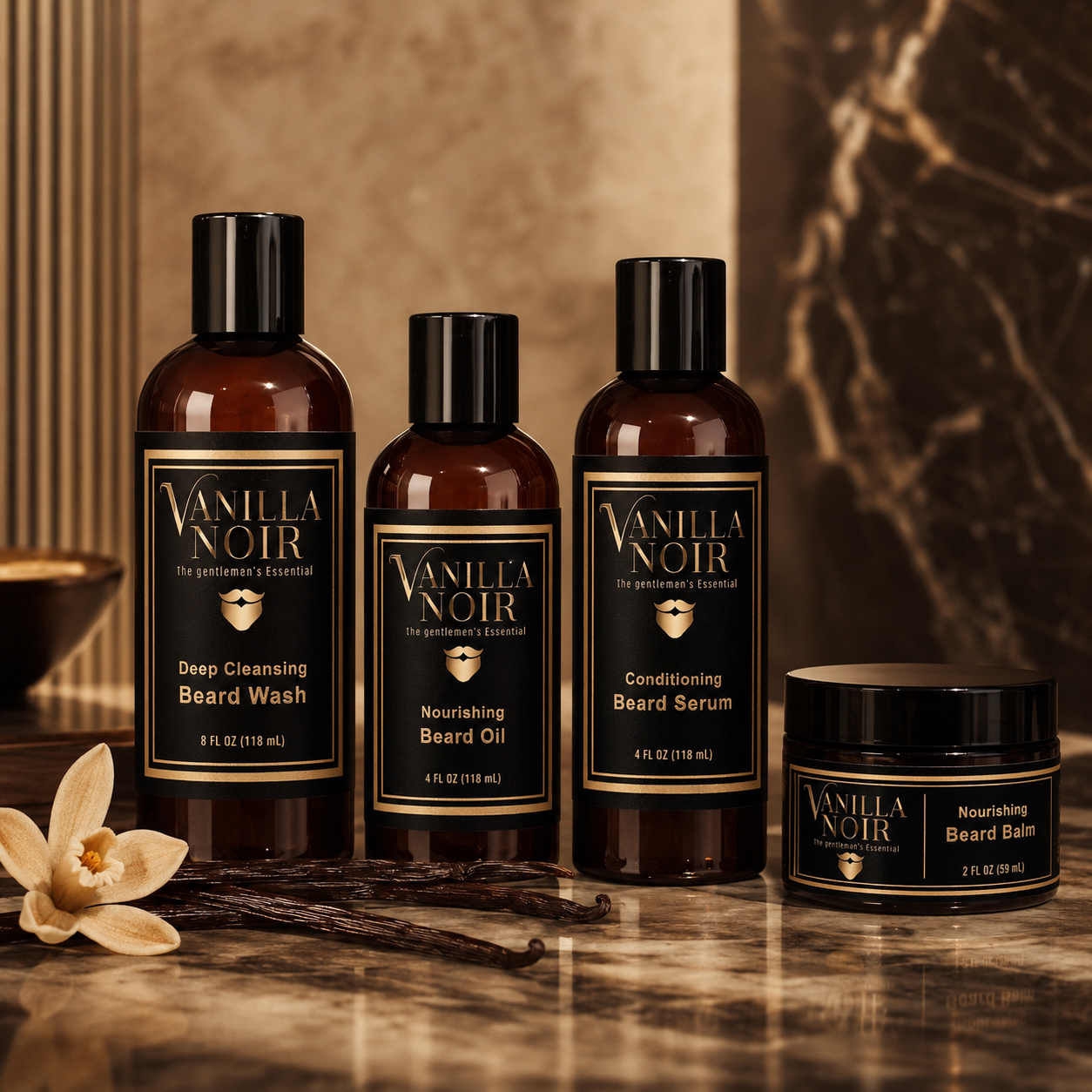 Vanilla Noir: The Gentleman’s Essential Beard Starter & Taming Kit