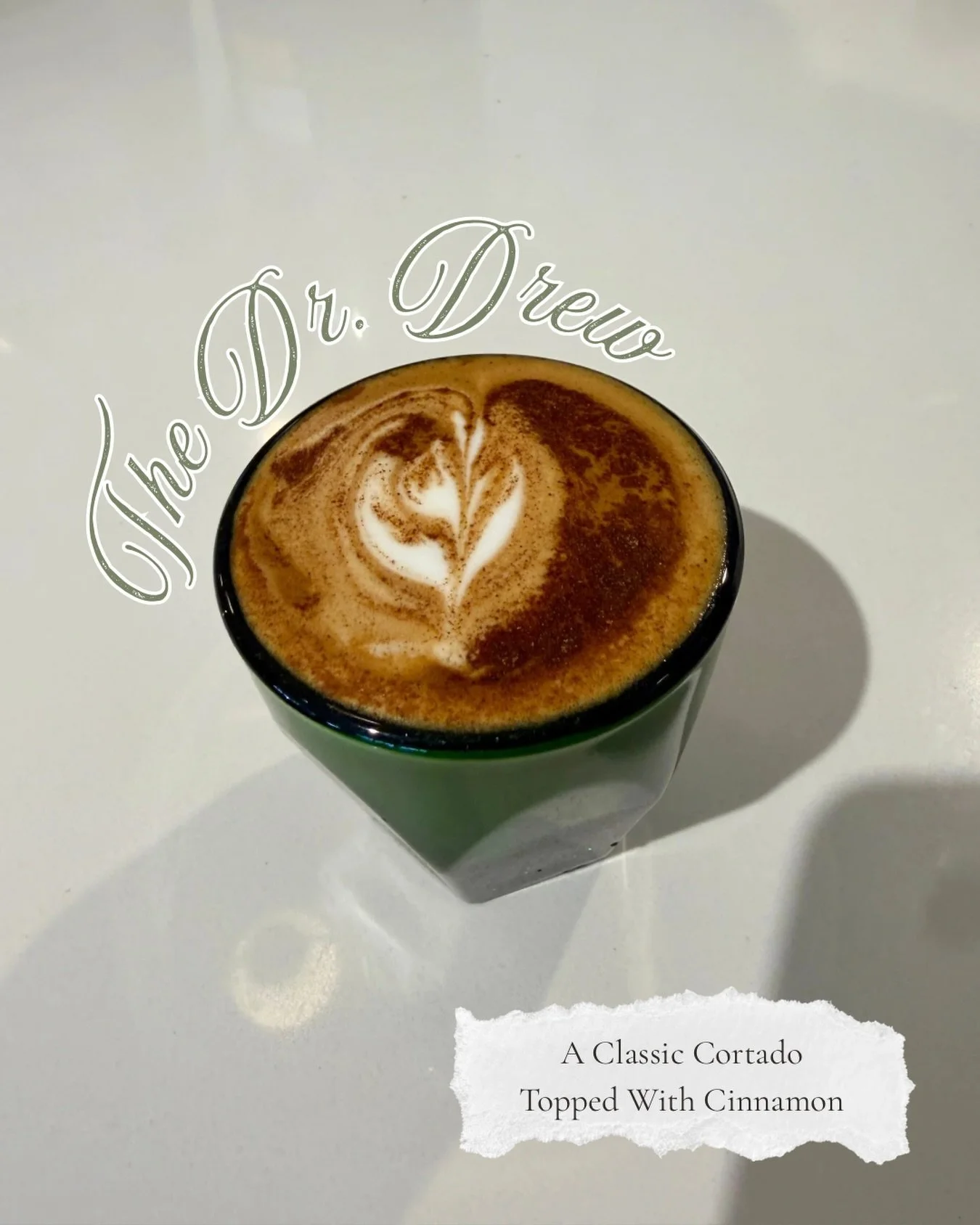 Meet The Dr. Drew ☕️

If you know Dr. Drew, you know his coffee order! A classic cortado topped with cinnamon, simple, smooth, and officially an Elijah&rsquo;s Flour &amp; Oil favorite!

Dr. Drew gets it every time, so naturally, we had to give it a 