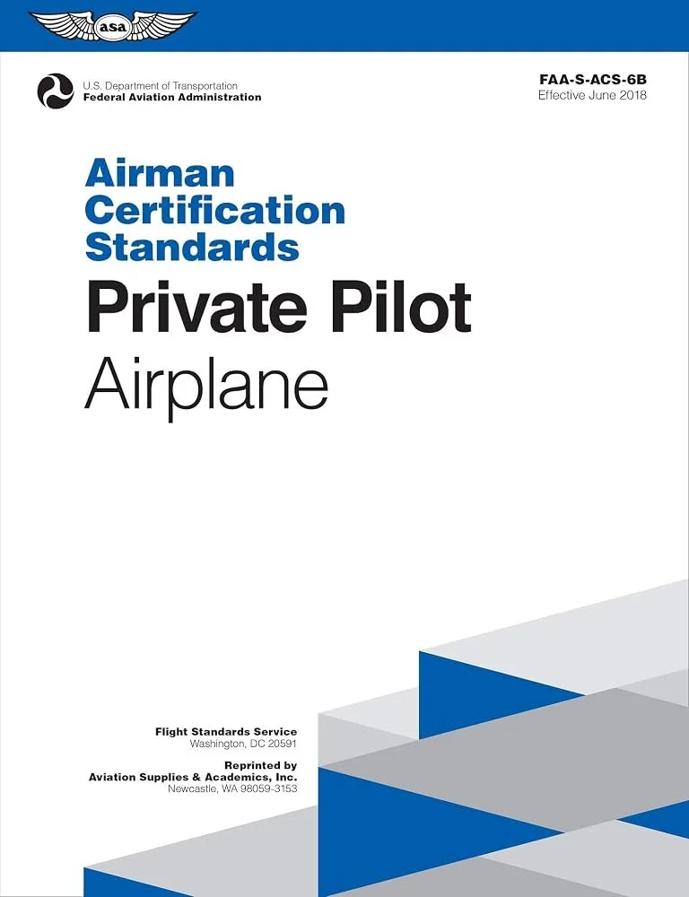 Cover page of an FAA document titled 'Airman Certification Standards' for Private Pilot Airplane certification, effective June 2018, published by the U.S. Department of Transportation's Federal Aviation Administration.