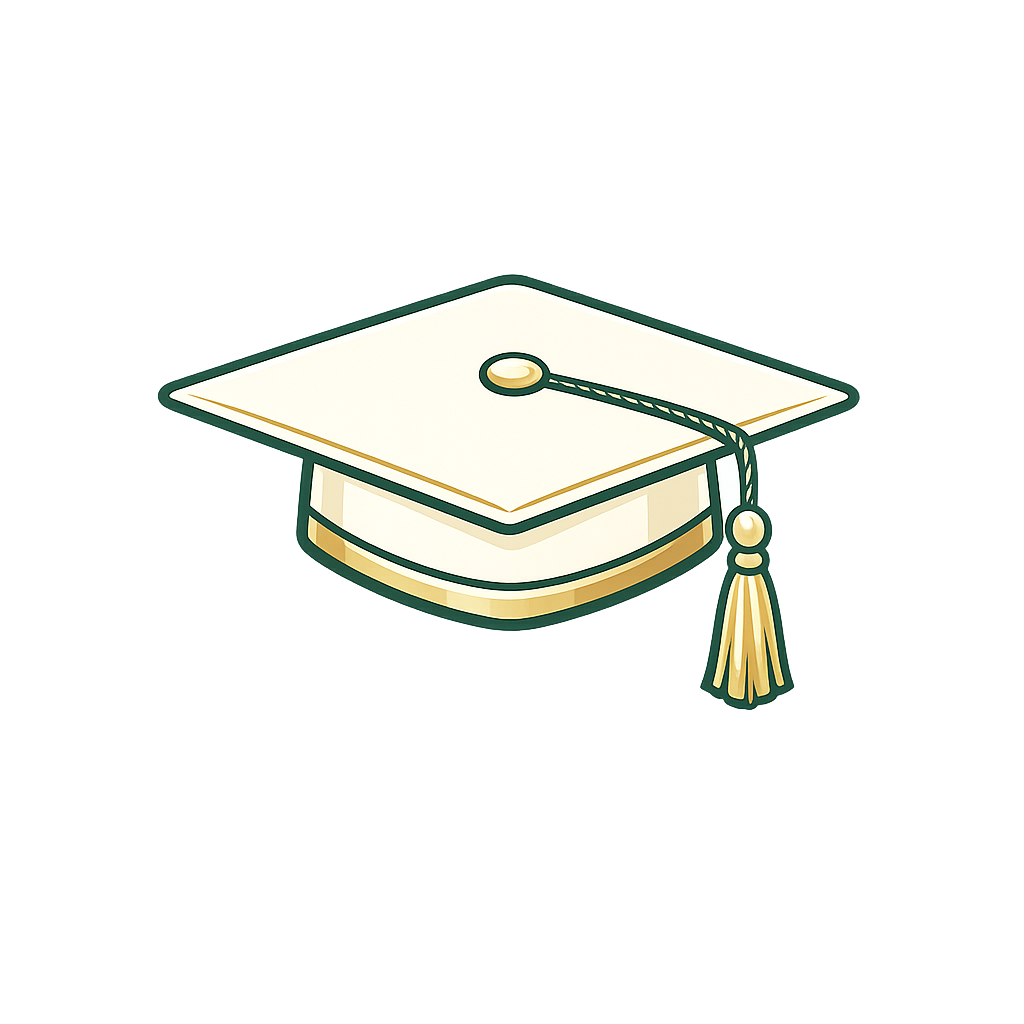 Illustration of a graduation cap with a tassel