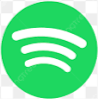 Green circle with the white Spotify logo featuring three curved lines.