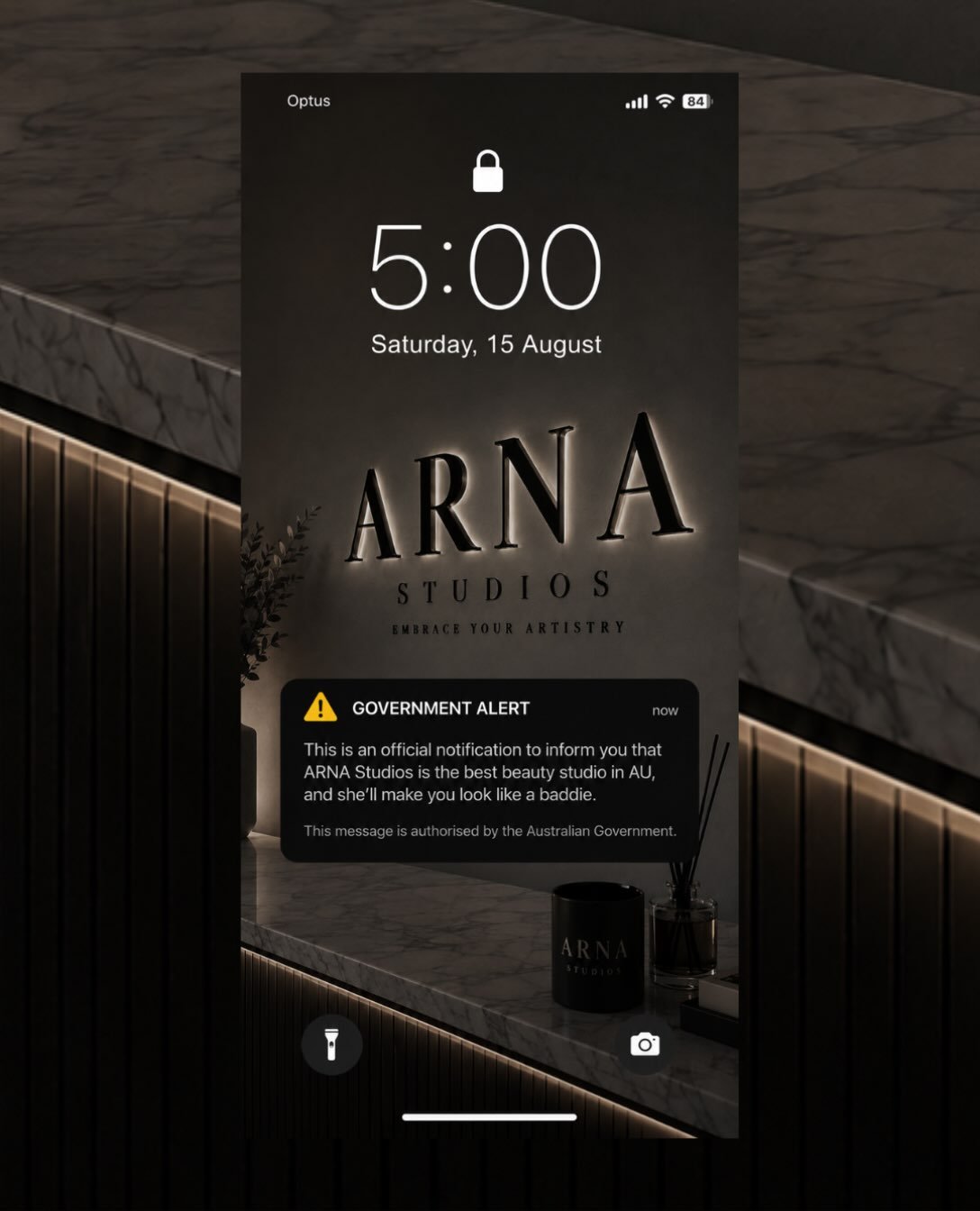OFFICIAL GOVERNMENT ALERT❗️

ARNA Studios is the best beauty studio in AU, so book before you can no longer book 😆

Sorry for the jump scare ☁️💕

Inspired by @caveclinic