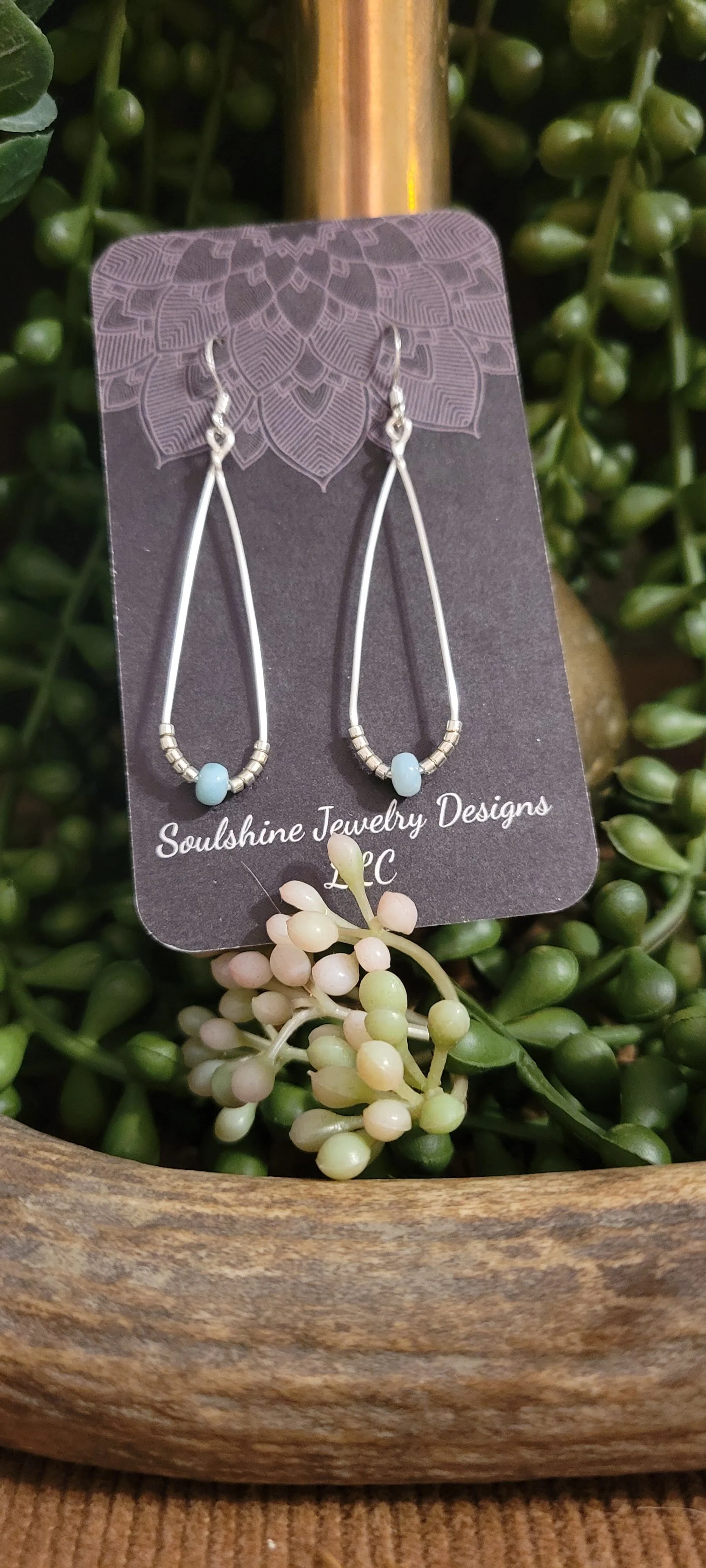 Larimar Oval Hoop Earrings
