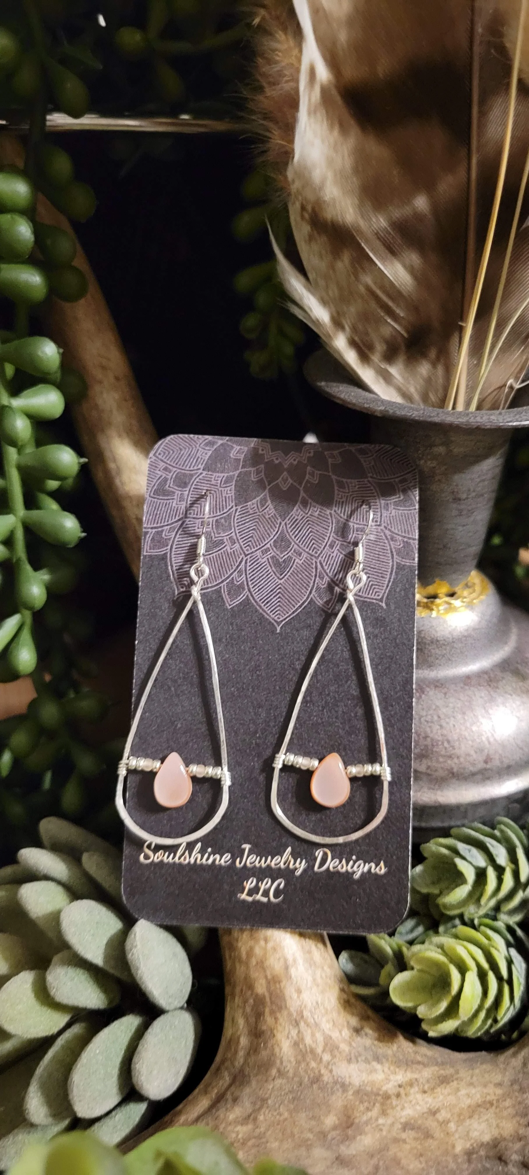 Shell Teardrop Oval Hoop Earrings