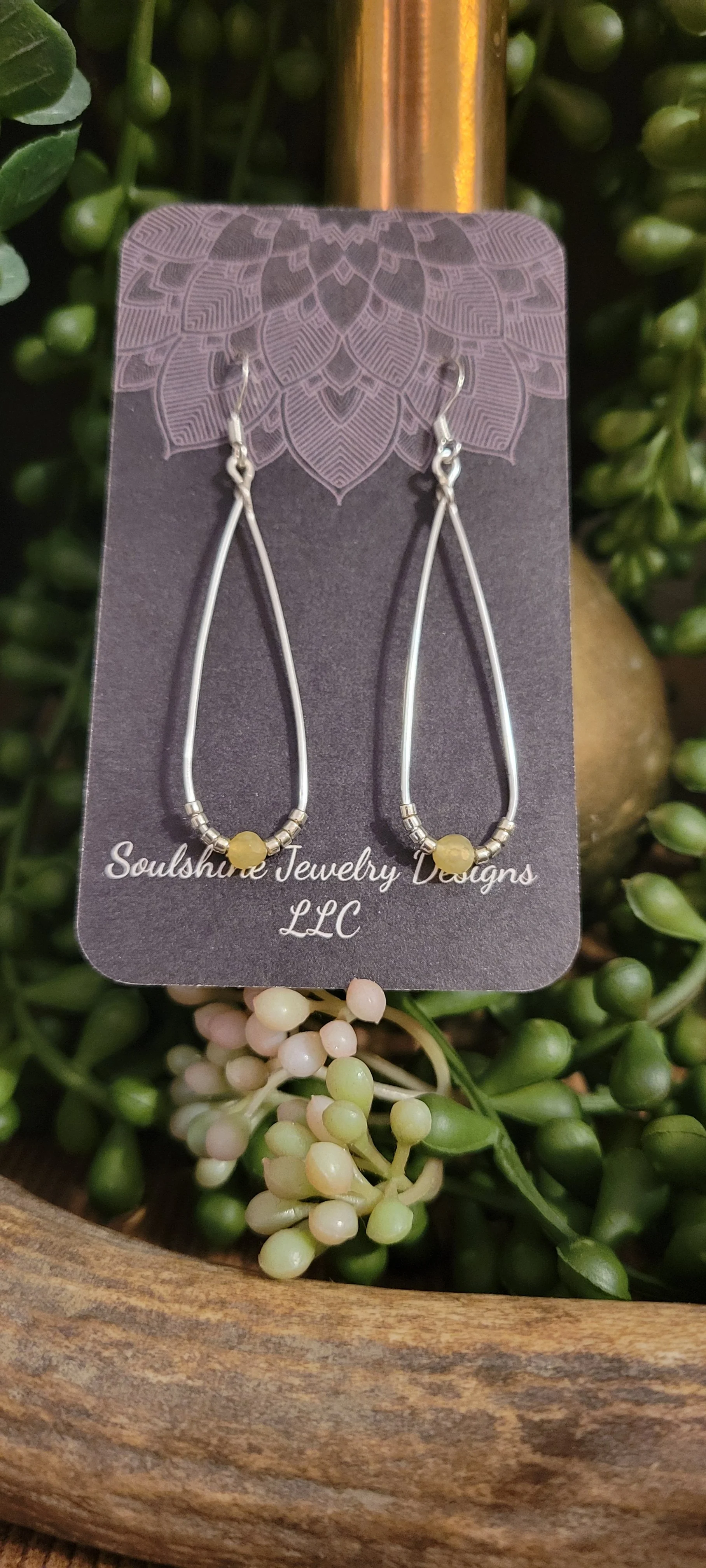 Faceted Lemon Quartz Oval Hoop Earrings