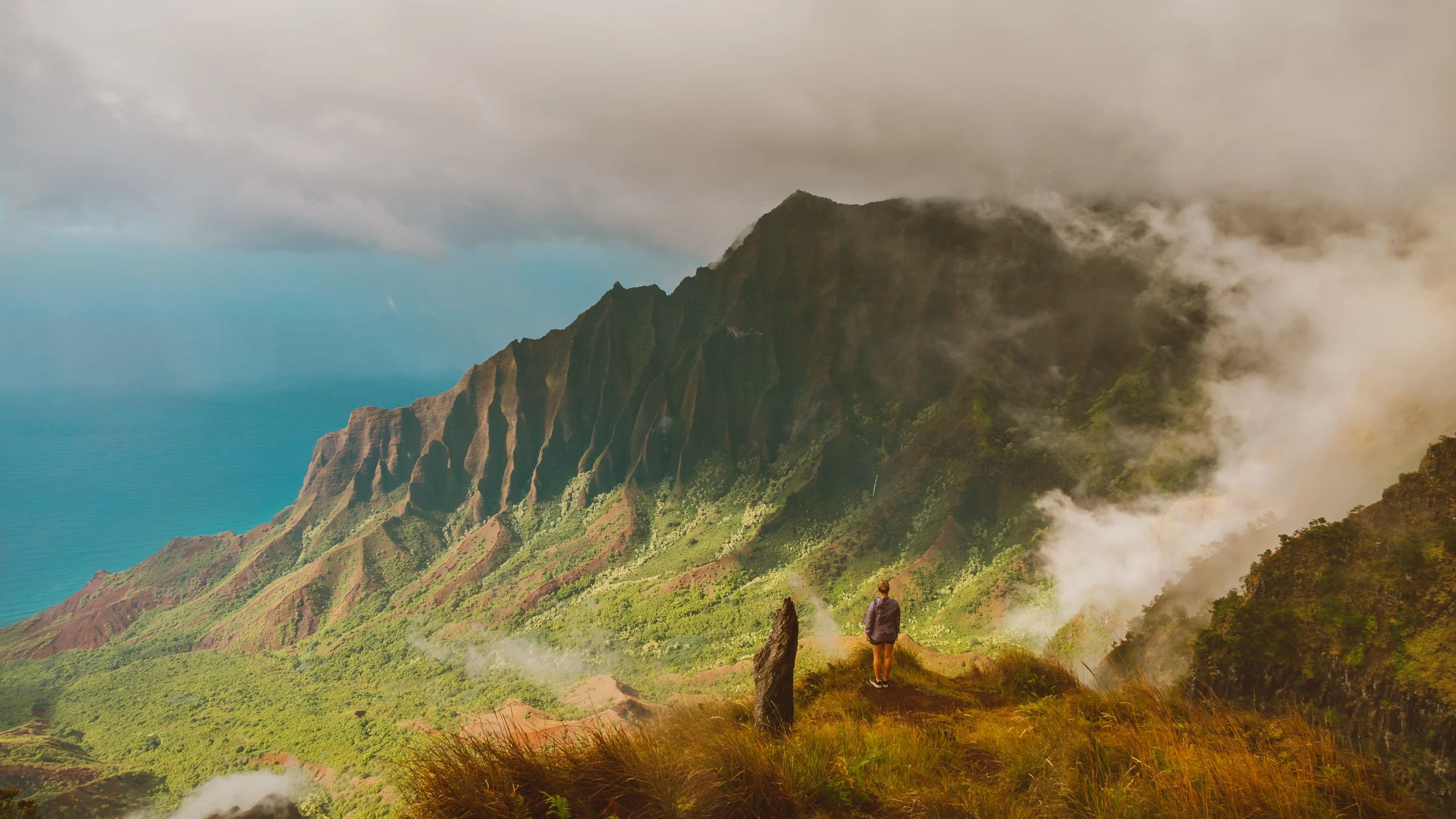 Kalalau Valley, lush green mountains, kauai