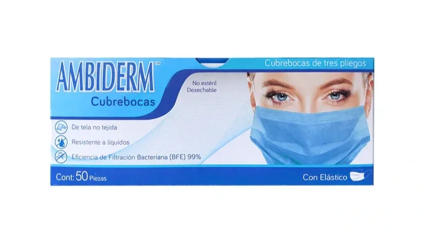 CUBREBOCAS ADULTO PLISADO AZUL